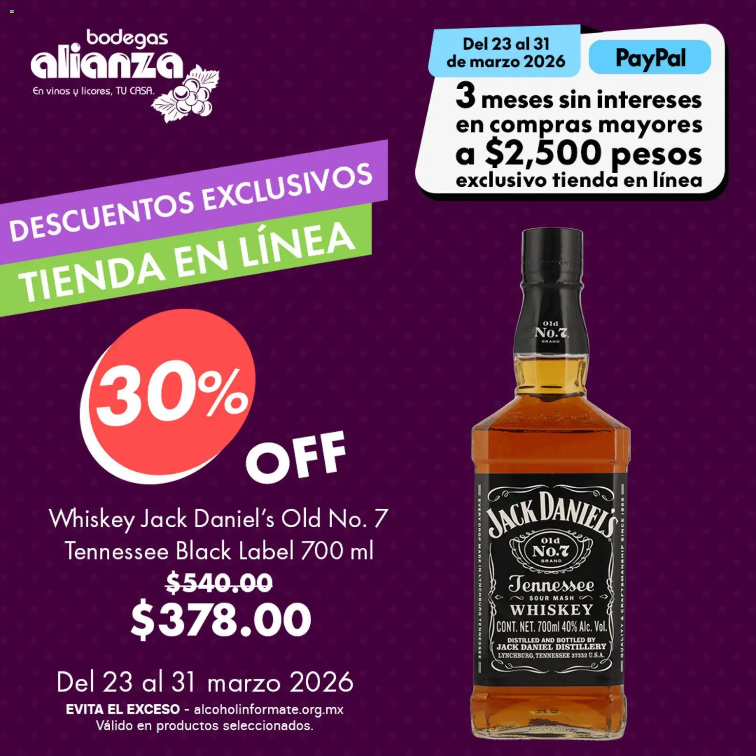 Nuevas ofertas de Bodegas Alianza válidas en toda la República Mexicana desde el 23.03.2026. ¡Encuentra las mejores ofertas en Bodegas Alianza catálogo Descuentos exclusivos ! | Página: 2 | Productos: Whiskey