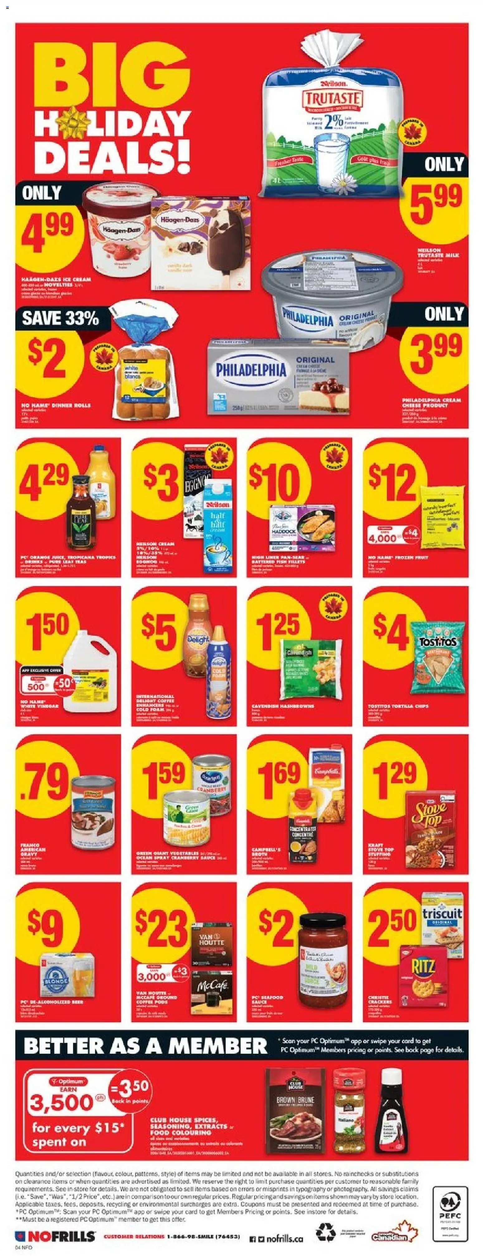 No Frills flyer valid from 18.12.2025 | Page: 5 | Products: Fish, Chips, Ice cream, Coffee