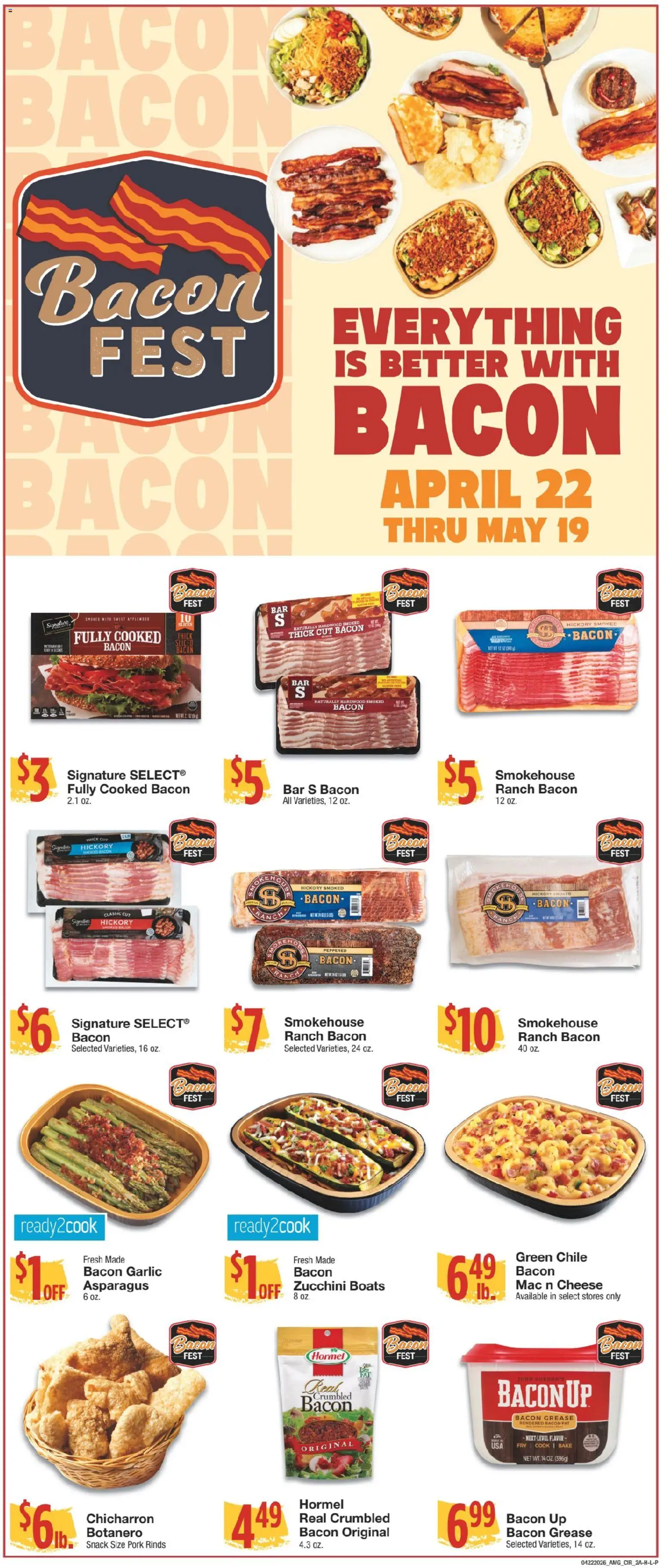 United Supermarkets Ad - valid from 22.04.2026 | Page: 2 | Products: Asparagus, Zucchini, Cheese, Garlic