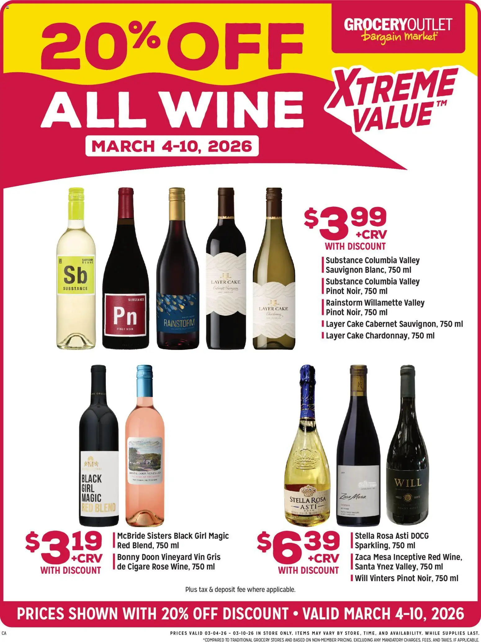 Grocery Outlet Weekly Ad - CA - valid from 04.03.2026 | Page: 2 | Products: Wine