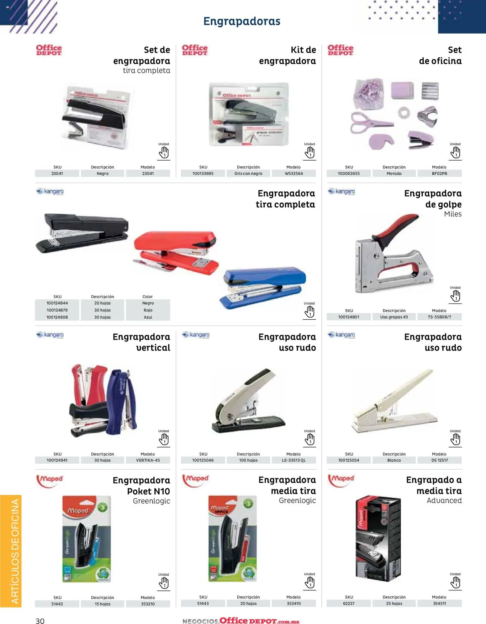 Nuevas ofertas de Office Depot válidas en toda la República Mexicana desde el 12.01.2026. ¡Encuentra las mejores ofertas en Office Depot catálogo 2026! | Página: 32 | Productos: Engrapadora