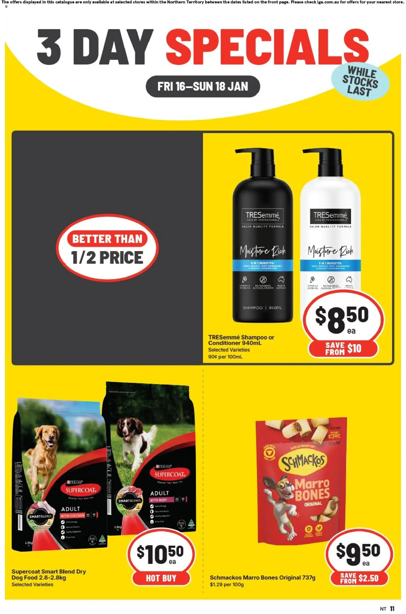 IGA catalogue - valid from 16.01.2026 | Page: 4 | Products: Shampoo, Conditioner, Chicken, Beef