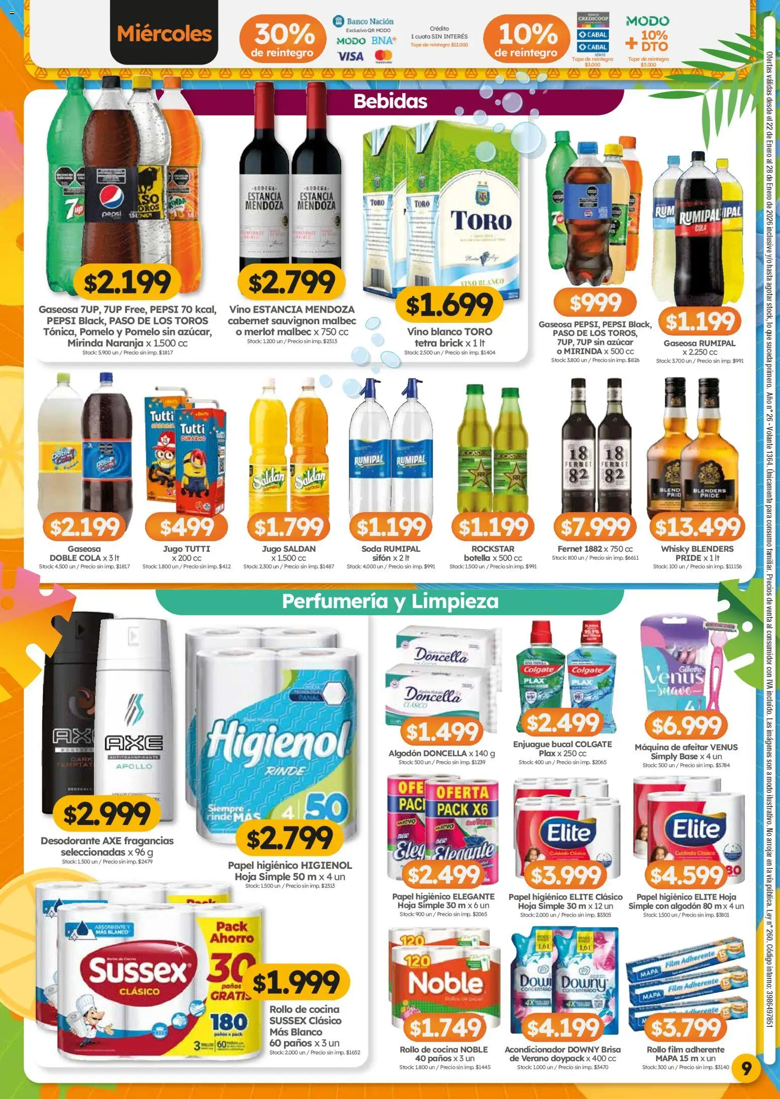 Cordiez ofertas │ válido desde el 22.01.2026 | Página: 9 | Productos: Cocina, Fernet, Soda, Desodorante