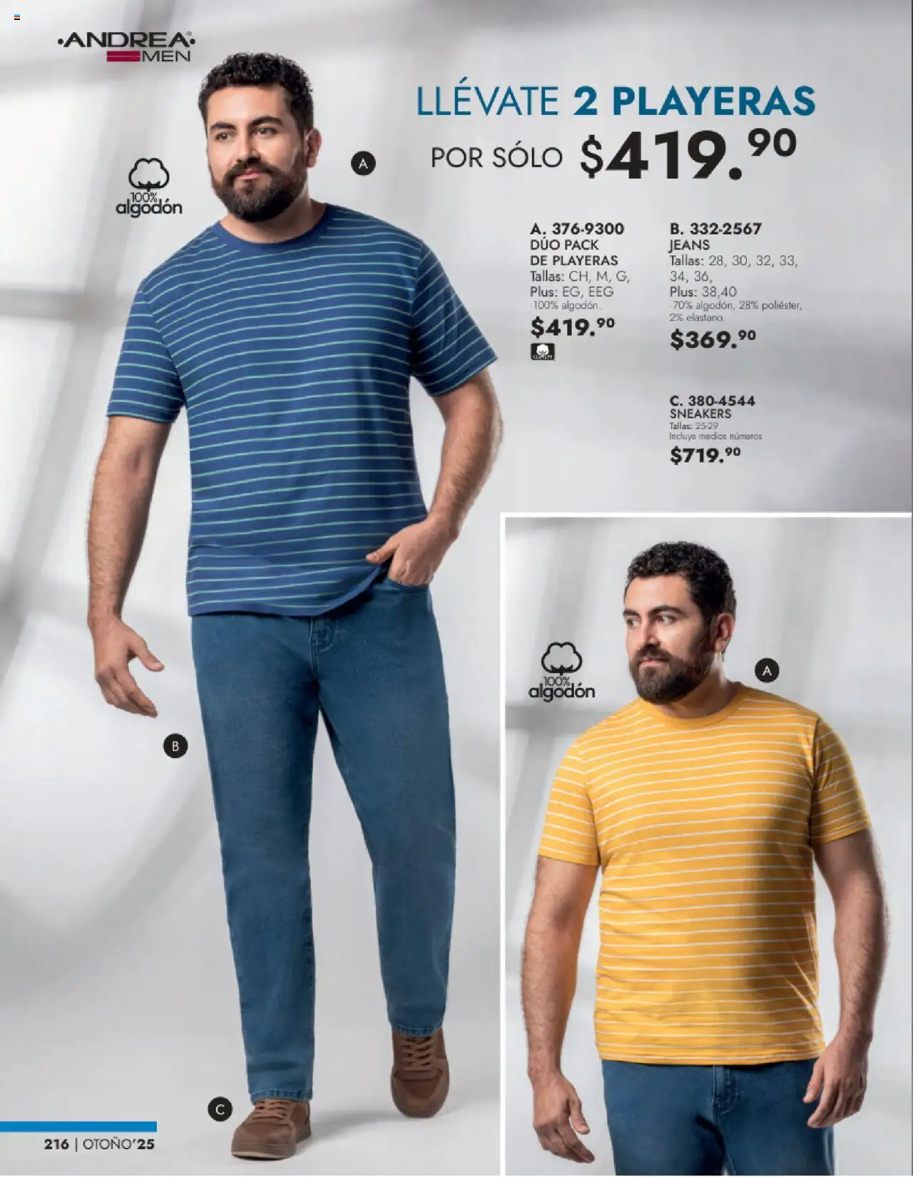 Nuevas ofertas de Andrea válidas en toda la República Mexicana desde el 24.08.2025. ¡Encuentra las mejores ofertas en Andrea - Catálogo Vestir Caballero! | Página: 54 | Productos: Algodón