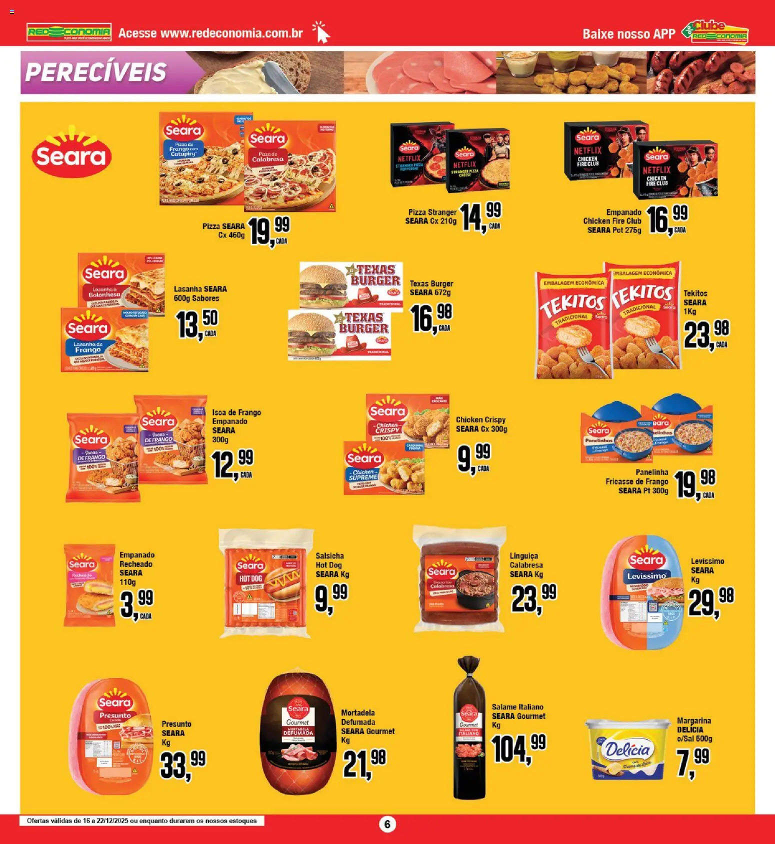 RedEconomia Folheto - válido de 16.12.2025 | Página: 6 | Produtos: Linguiça, Salame, Presunto, Margarina
