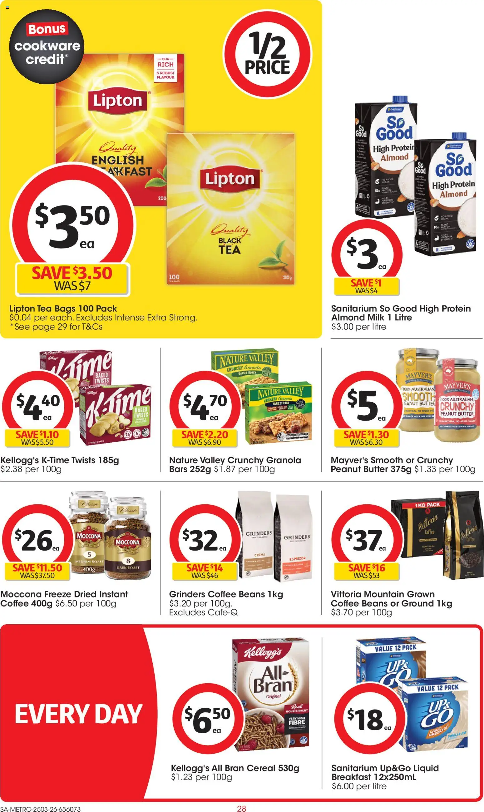 Coles catalogue - valid from 25.03.2026 | Page: 28 | Products: Tea, Cereal, Lime, Moccona