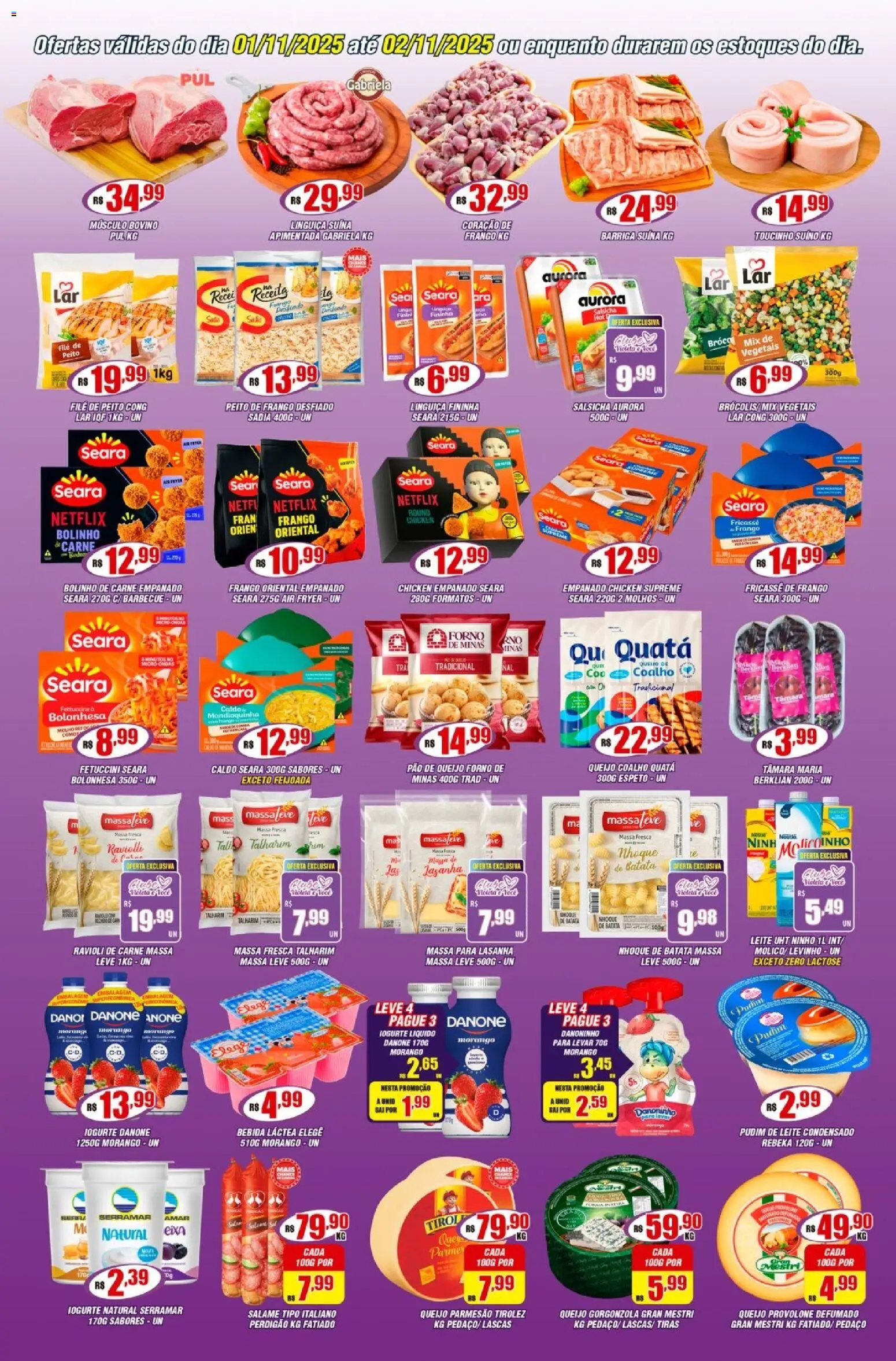 Violeta Supermercados Folheto - válido de 01.11.2025 | Página: 2 | Produtos: Forno, Salsicha, Parmesão, Bebida