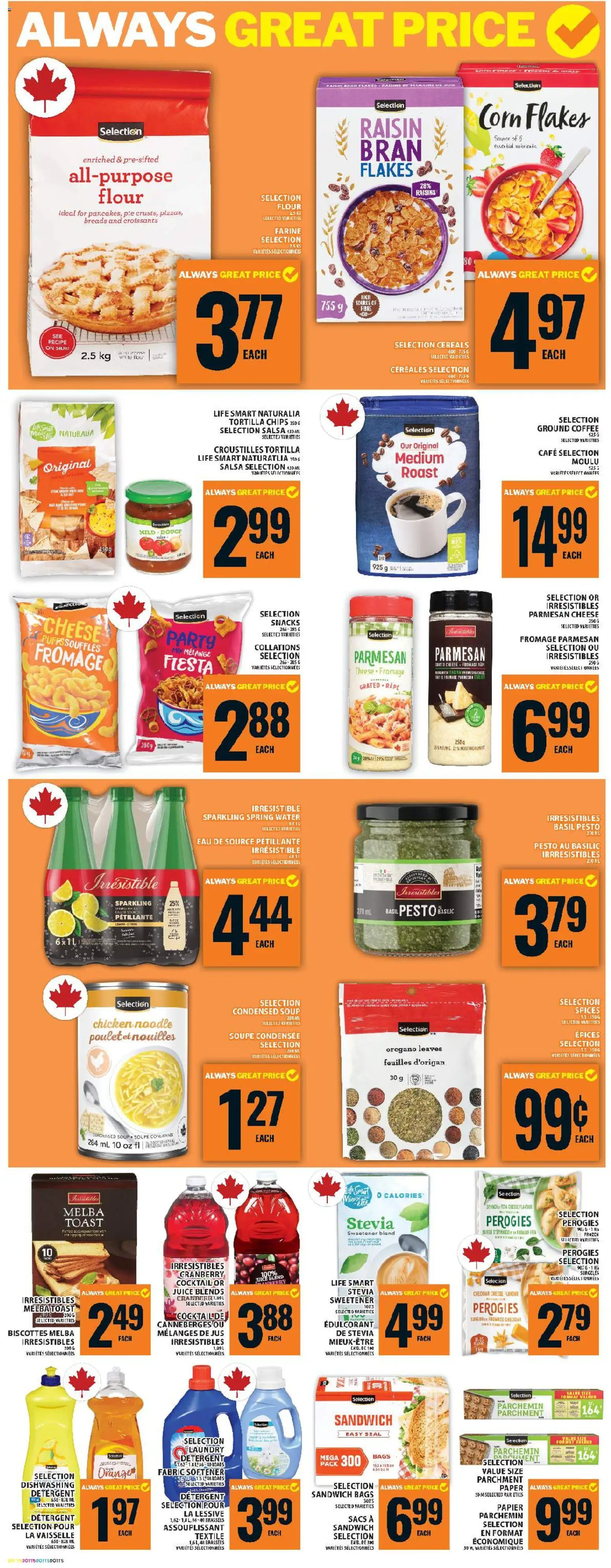 Food Basics flyer valid from 15.01.2026 | Page: 12 | Products: Fabric softener, Detergent, Cheese, Coffee
