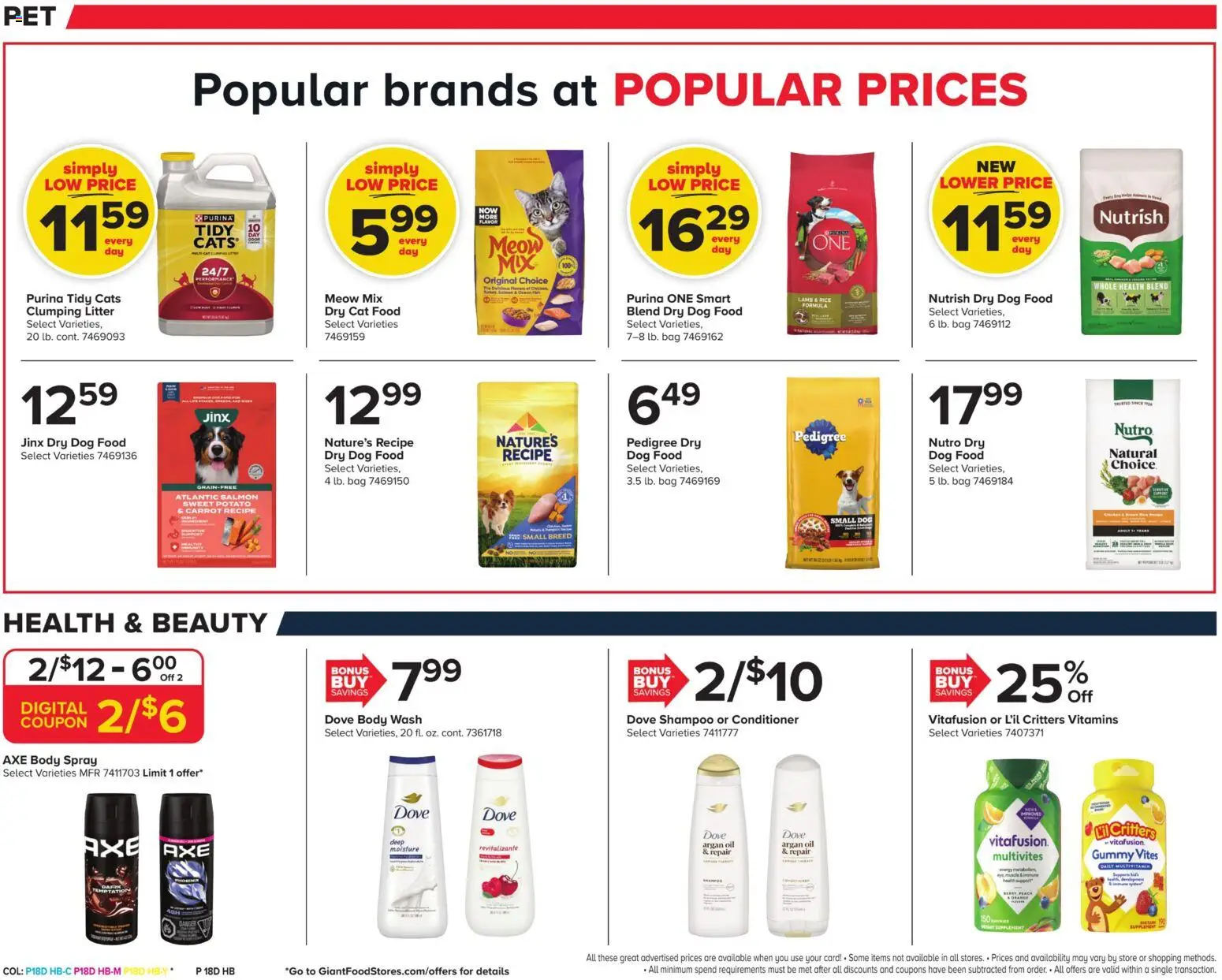 Giant Weekly Ad - valid from 07.11.2025 | Page: 22 | Products: Multivitamin, Axe, Cat Food, Body Wash