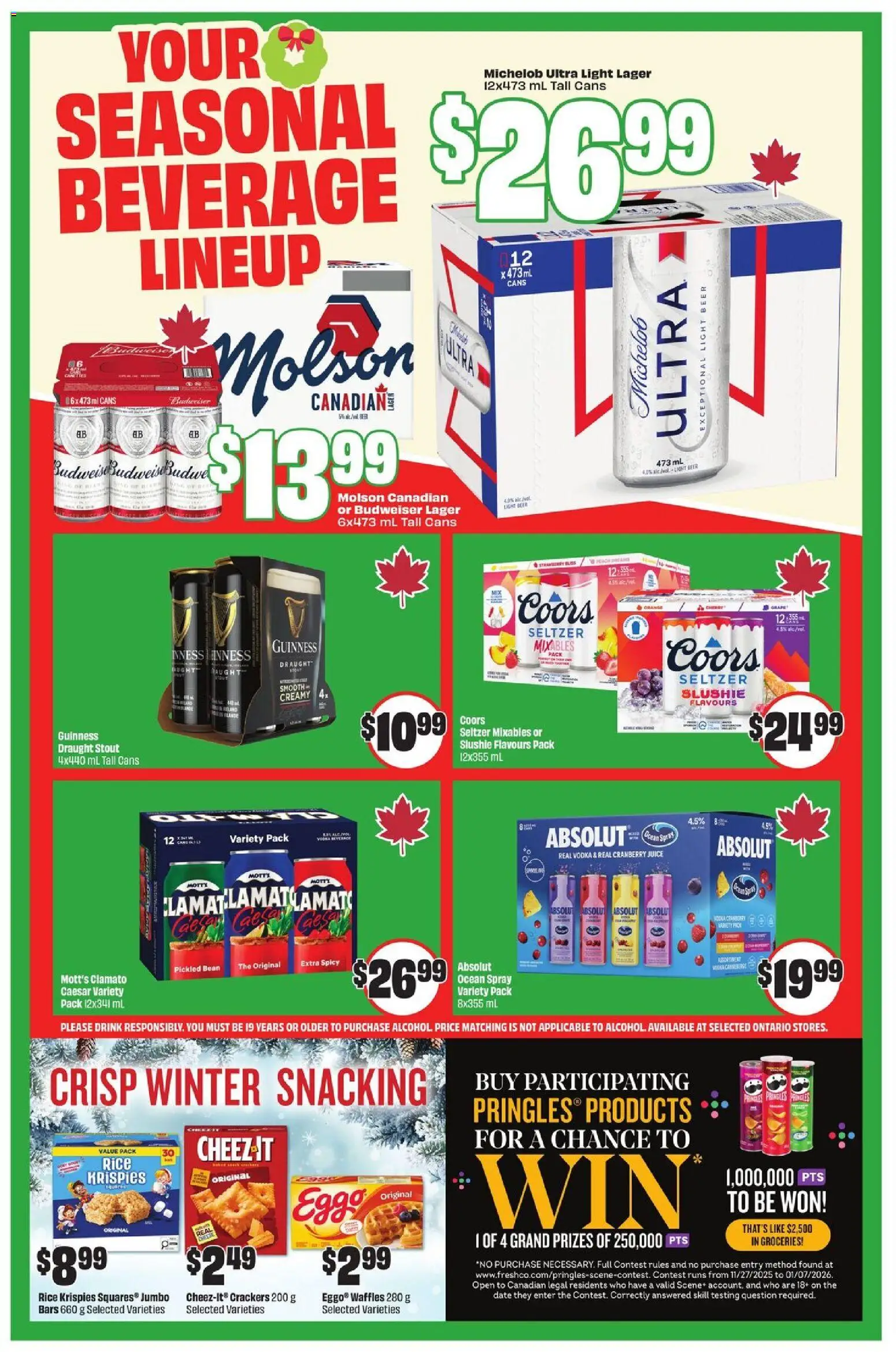 FreshCo flyer valid from 26.12.2025 | Page: 5 | Products: Rice, Vodka, Juice, Beer