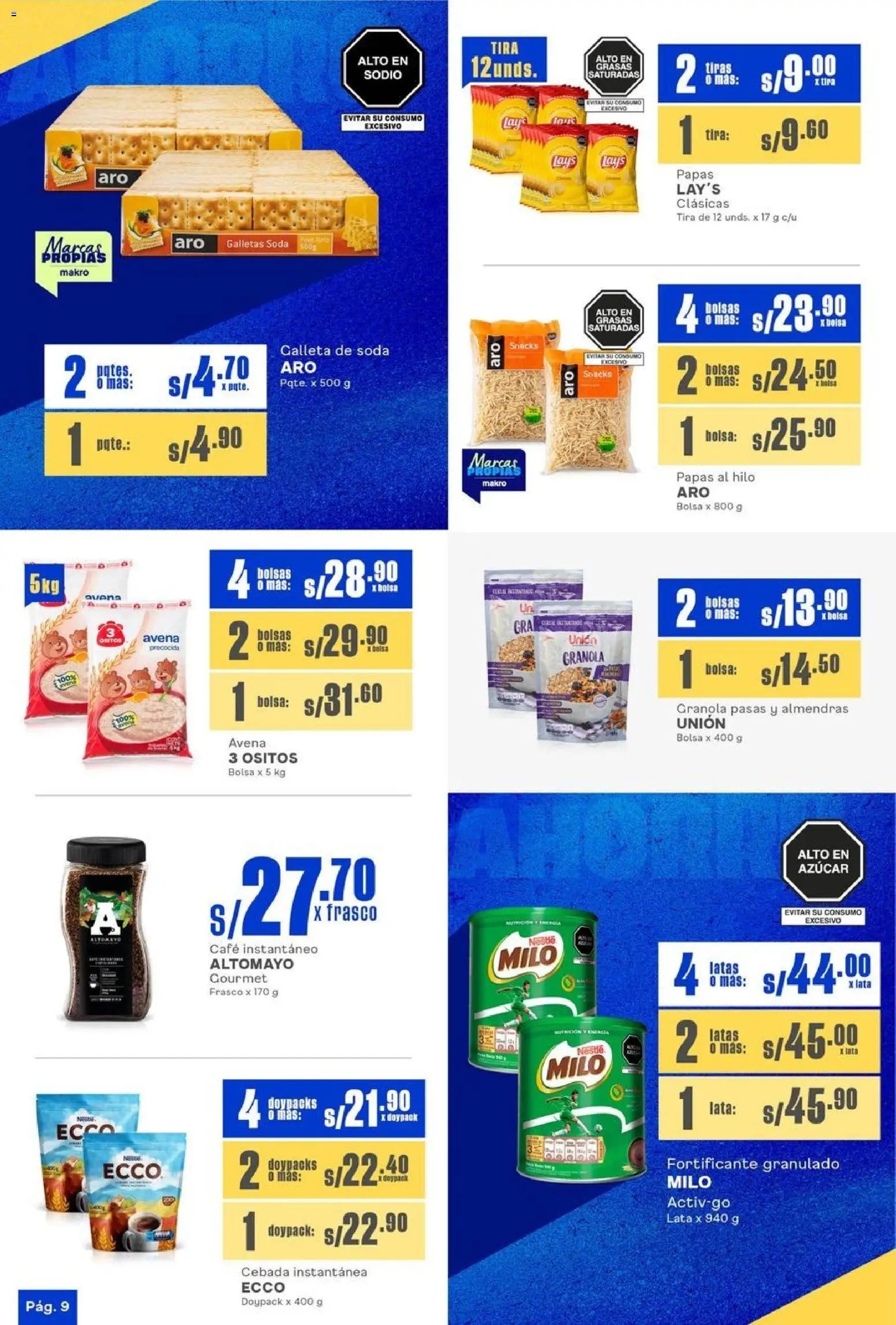 Catálogo Makro válido desde 23.10.2025 | Página: 9 | Productos: Café, Almendras, Papas, Bolsa