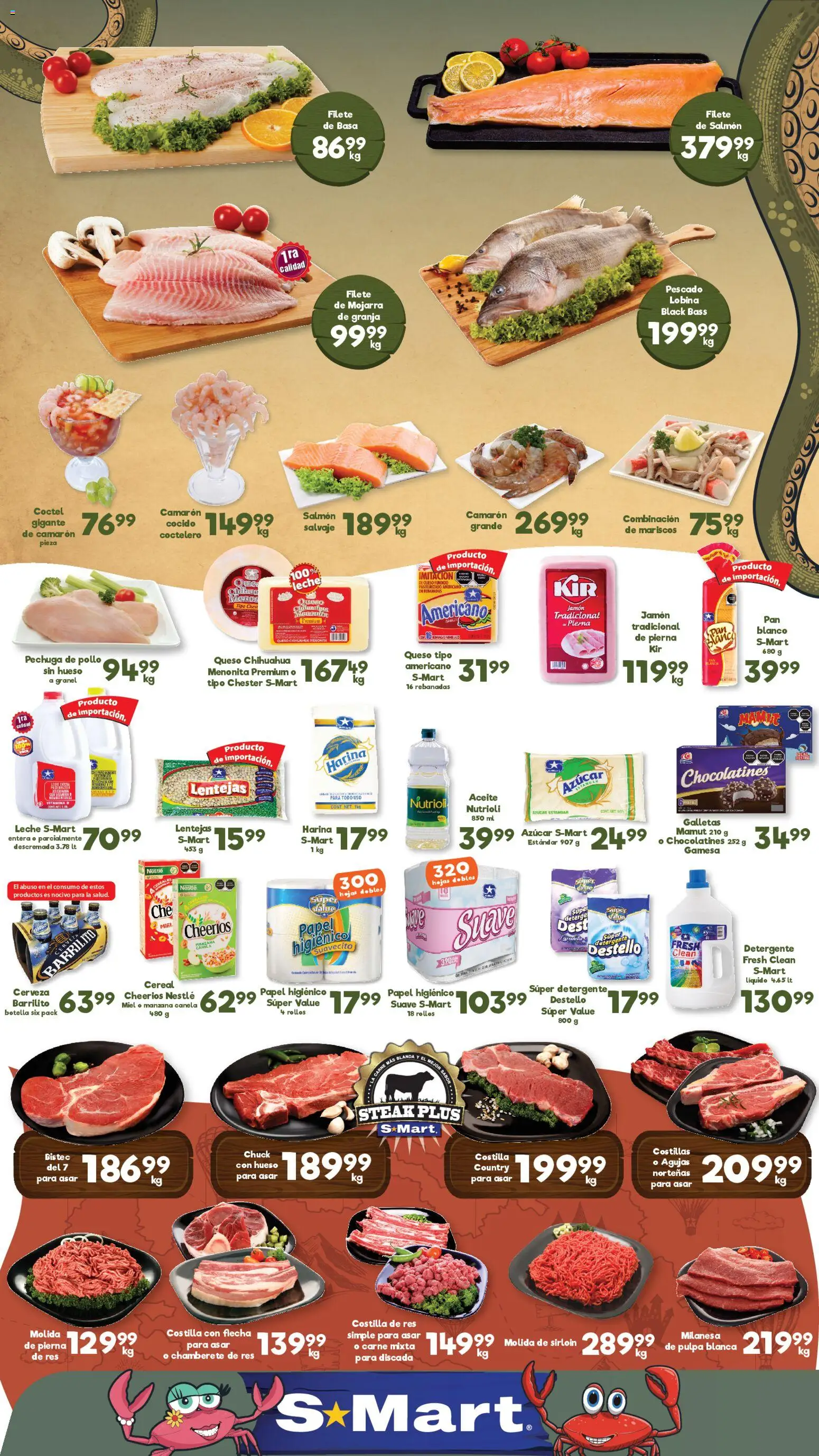 Nuevas ofertas de S-Mart válidas en toda la República Mexicana desde el 06.03.2026. ¡Encuentra las mejores ofertas en S-Mart folleto Monterrey! | Página: 1 | Productos: Leche, Queso, Cerveza, Papel higiénico