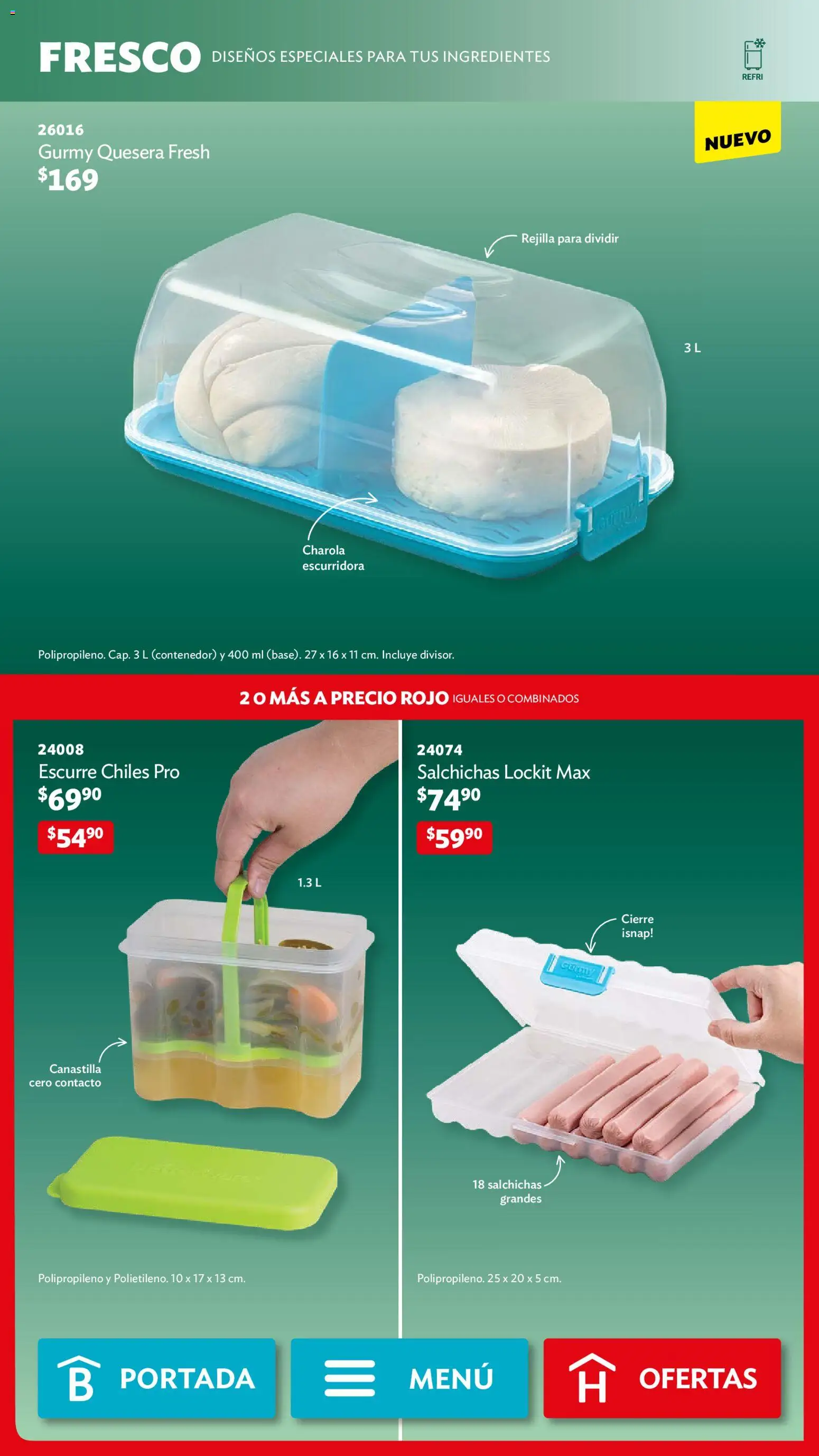 Nuevas ofertas de Betterware válidas en toda la República Mexicana desde el 02.02.2026. ¡Encuentra las mejores ofertas en Betterware campaña 2 2026! | Página: 71 | Productos: Contenedor, Rejilla