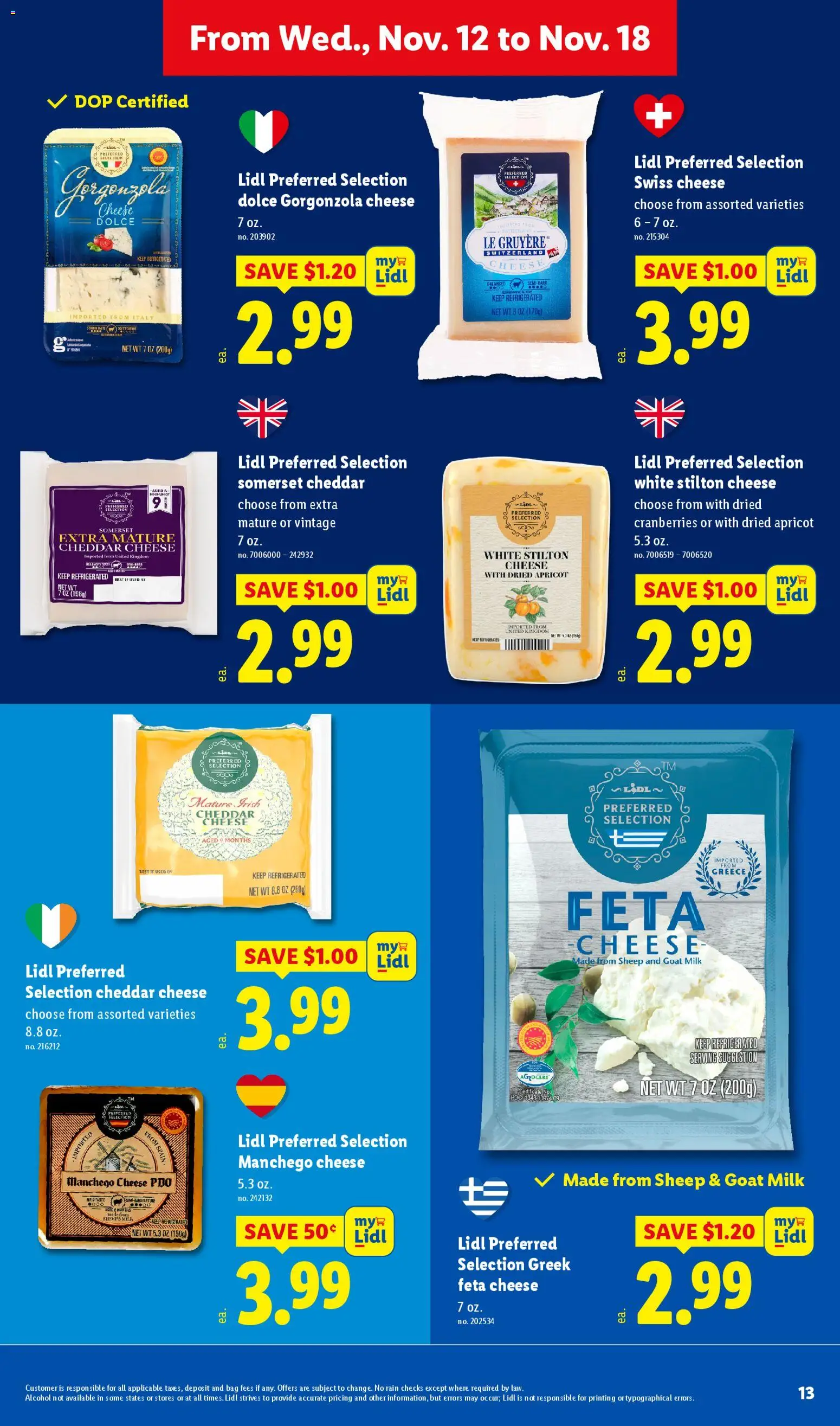Lidl Early Black Friday - valid from 12.11.2025 | Page: 13 | Products: Milk, Cheese, Bag