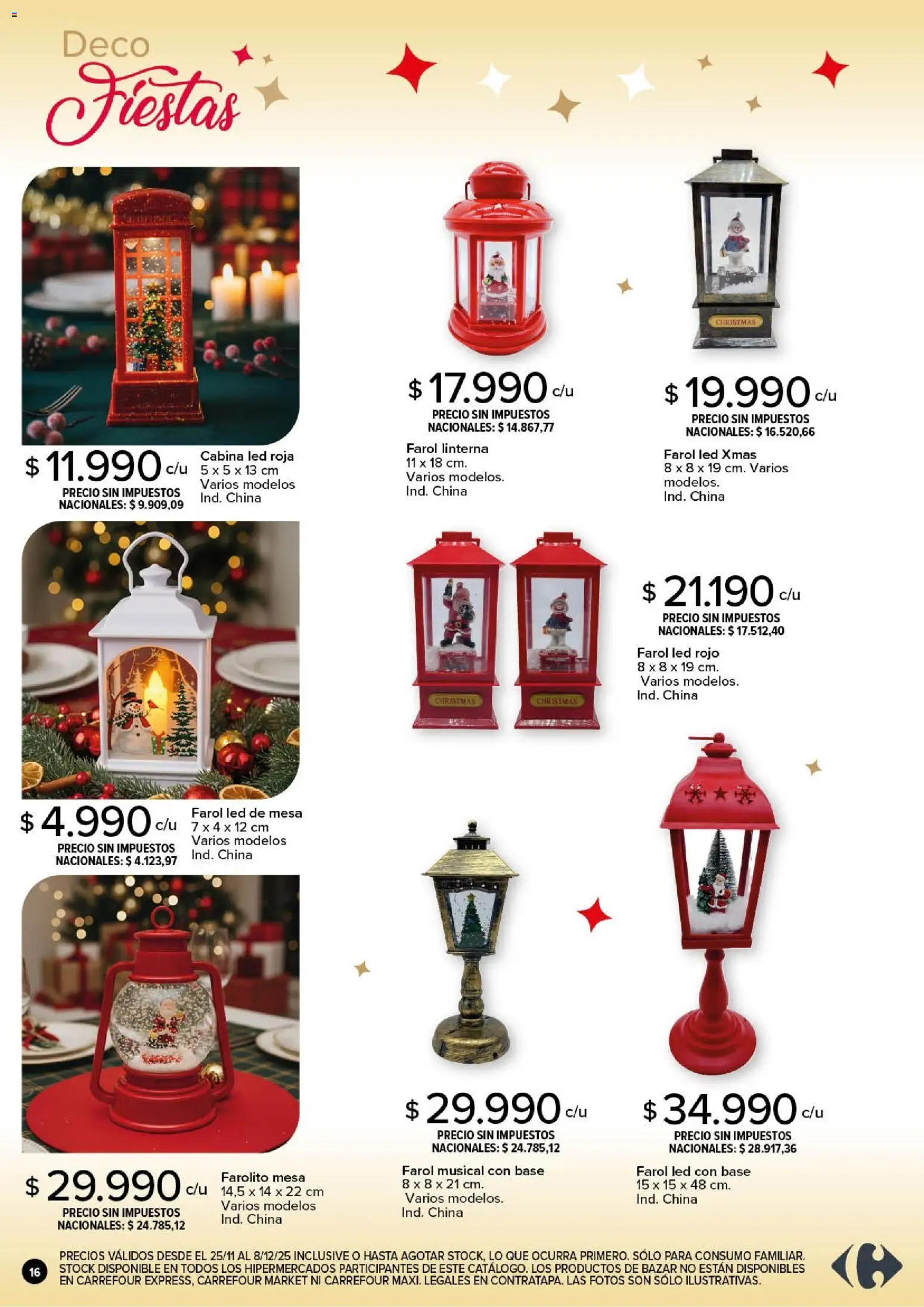 Carrefour - Deco Fiestas │ válido desde el 25.11.2025 | Página: 16 | Productos: Mesa, Farol, Linterna