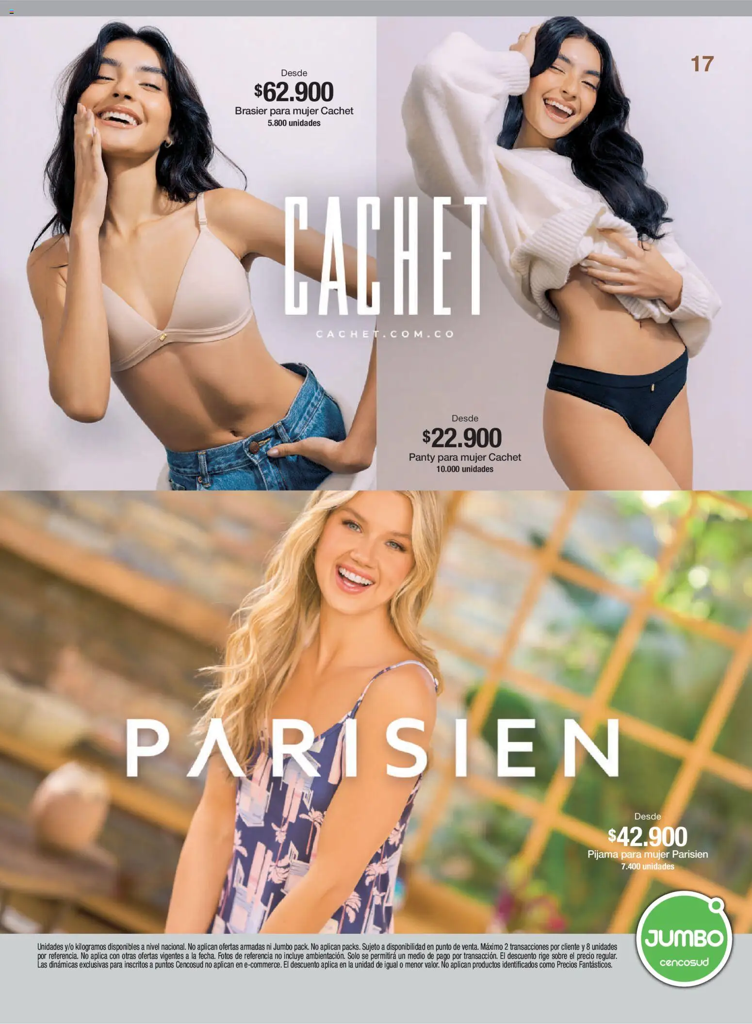 Jumbo revista - valida desde el 23.04.2026 | Página: 17 | Productos: Brasier, Sobre, Pijama