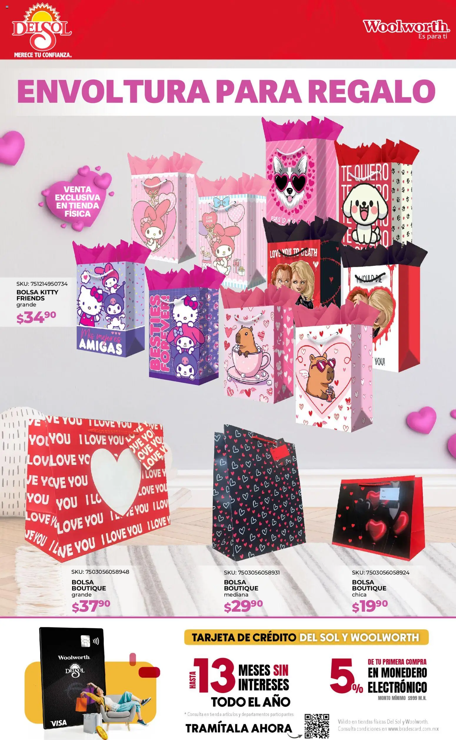 Nuevas ofertas de Del Sol y Woolworth válidas en toda la República Mexicana desde el 05.02.2026. ¡Encuentra las mejores ofertas en Del Sol y Woolworth catálogo El regalo perfecto - San Valentin! | Página: 12