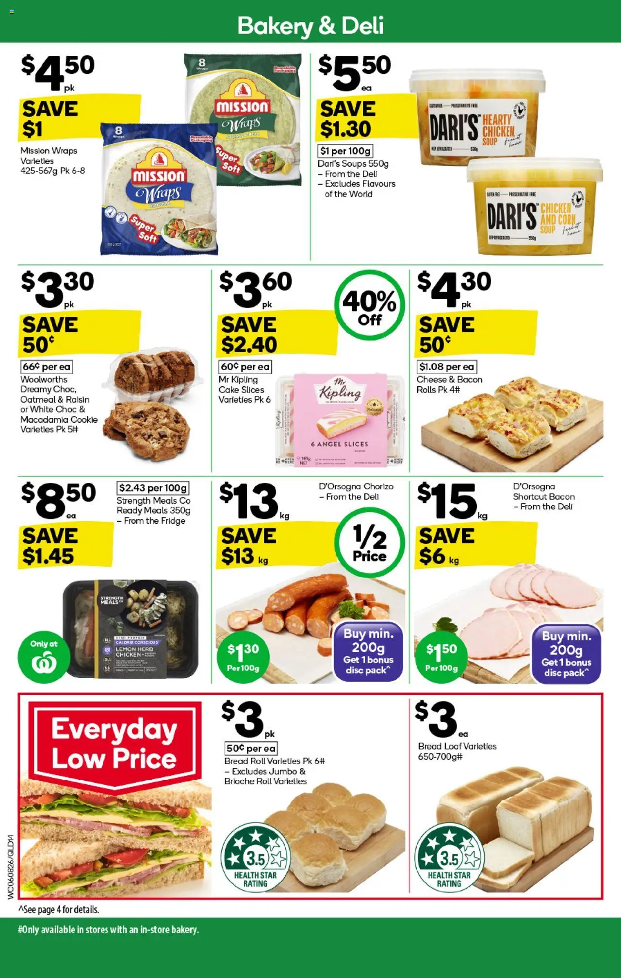 Woolworths catalogue - valid from 06.08.2025 | Page: 14 | Products: Bacon, Herb, Bread, Lemon
