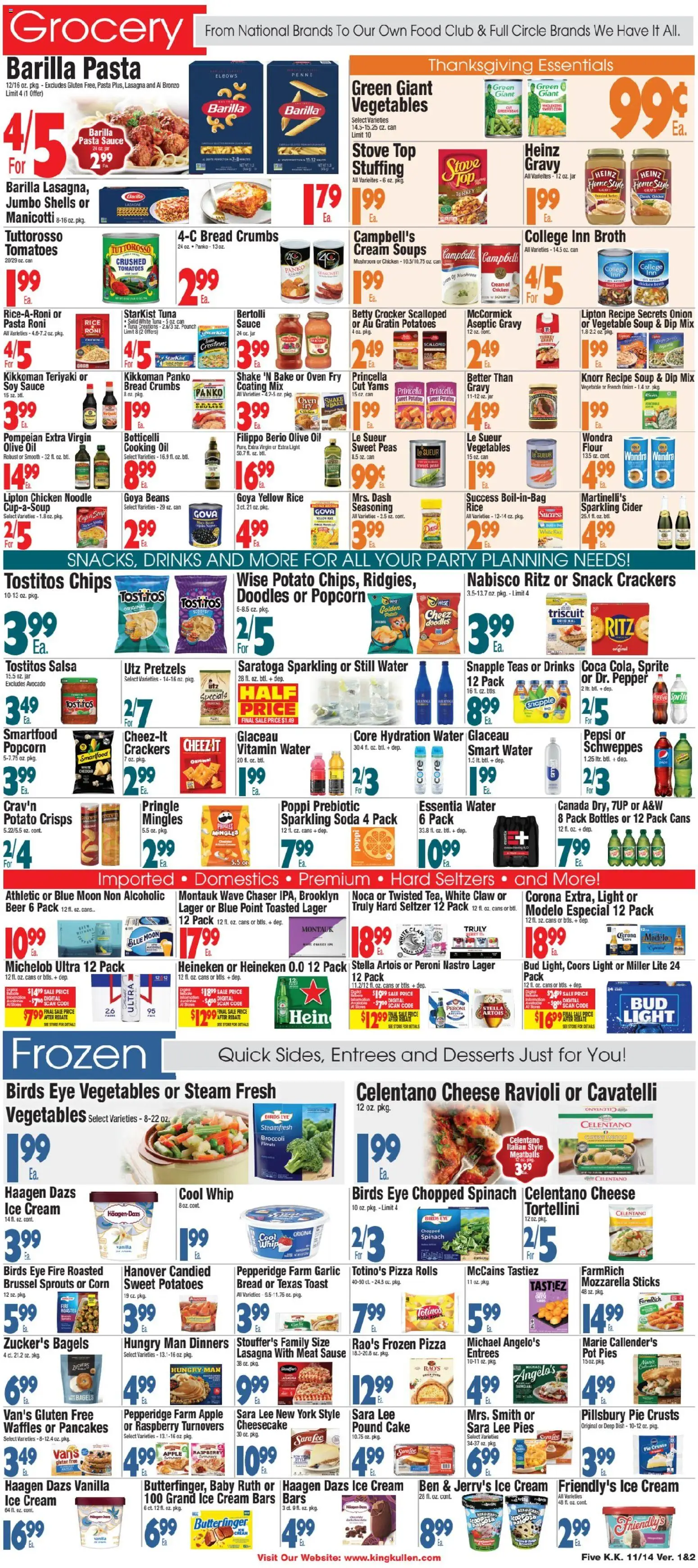 King Kullen Weekly Ad - valid from 14.11.2025 | Page: 5 | Products: Cider, Rice, Potatoes, Vegetables