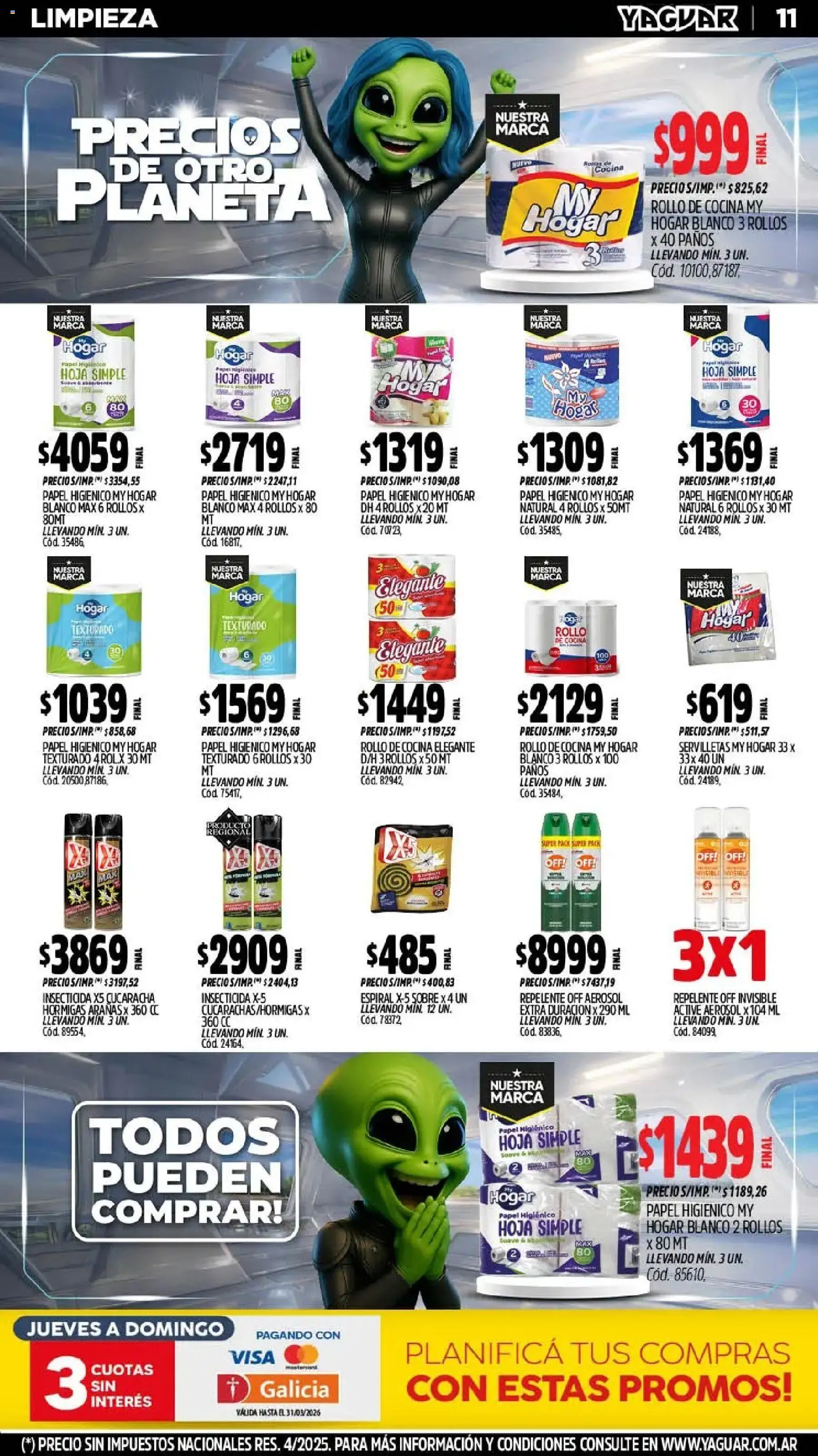 Yaguar - Oferta Semanal Jujuy │ válido desde el 02.03.2026 | Página: 11 | Productos: Repelente, Cocina, Insecticida, Sobre