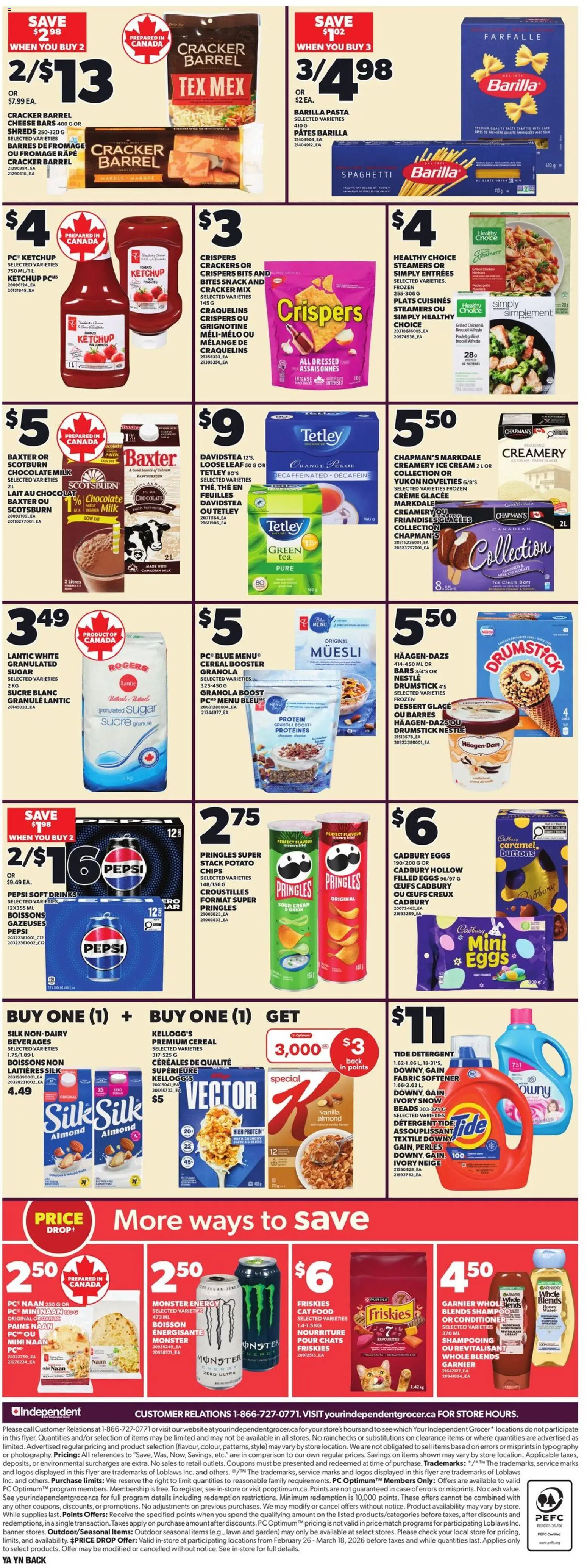 Independent Grocer flyer valid from 05.03.2026 | Page: 2 | Products: Sour cream, Ketchup, Cream, Chocolate