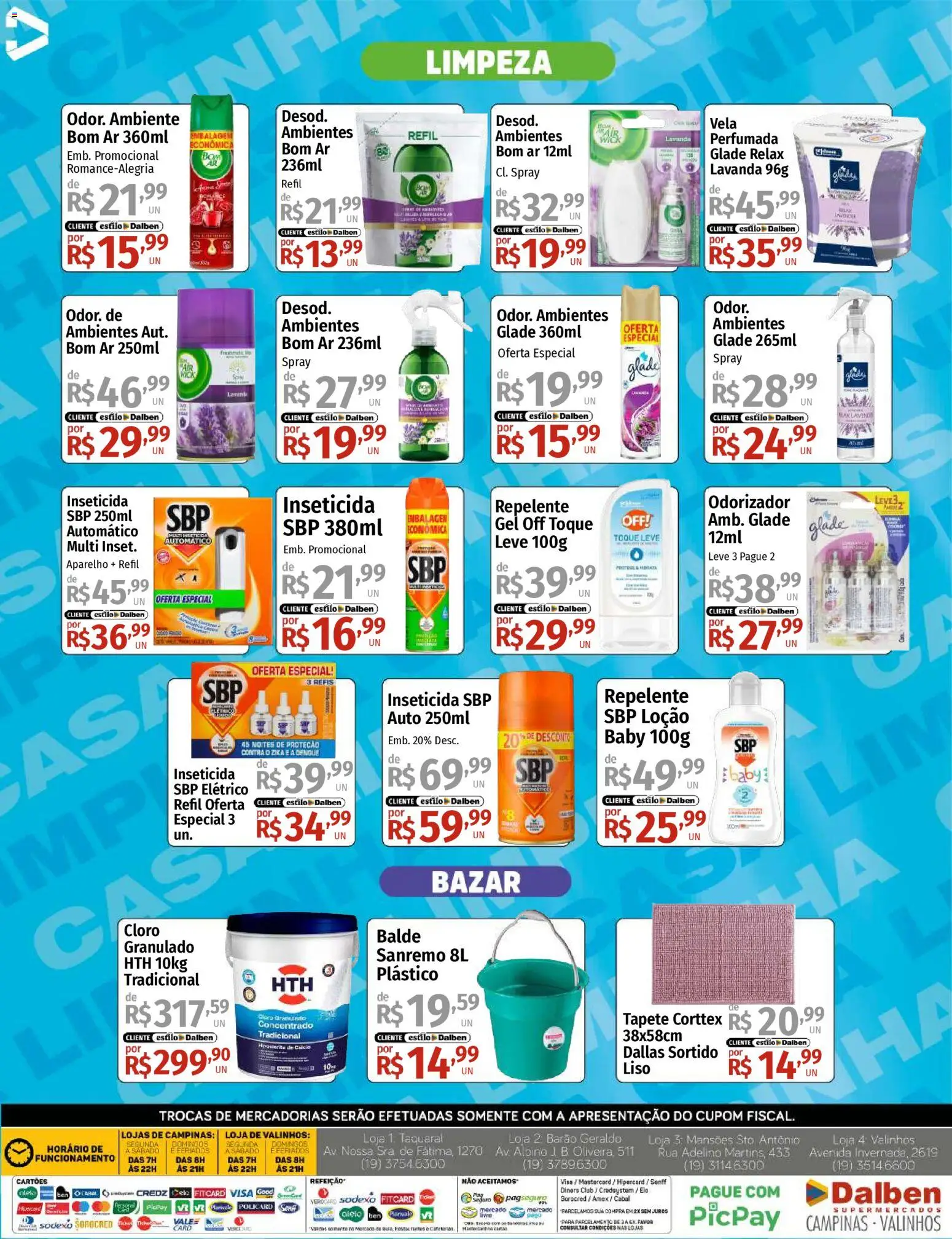 Supermercado Dalben Folheto - válido de 02.02.2026 | Página: 6 | Produtos: Tapete, Cálcio, Inseticida, Balde