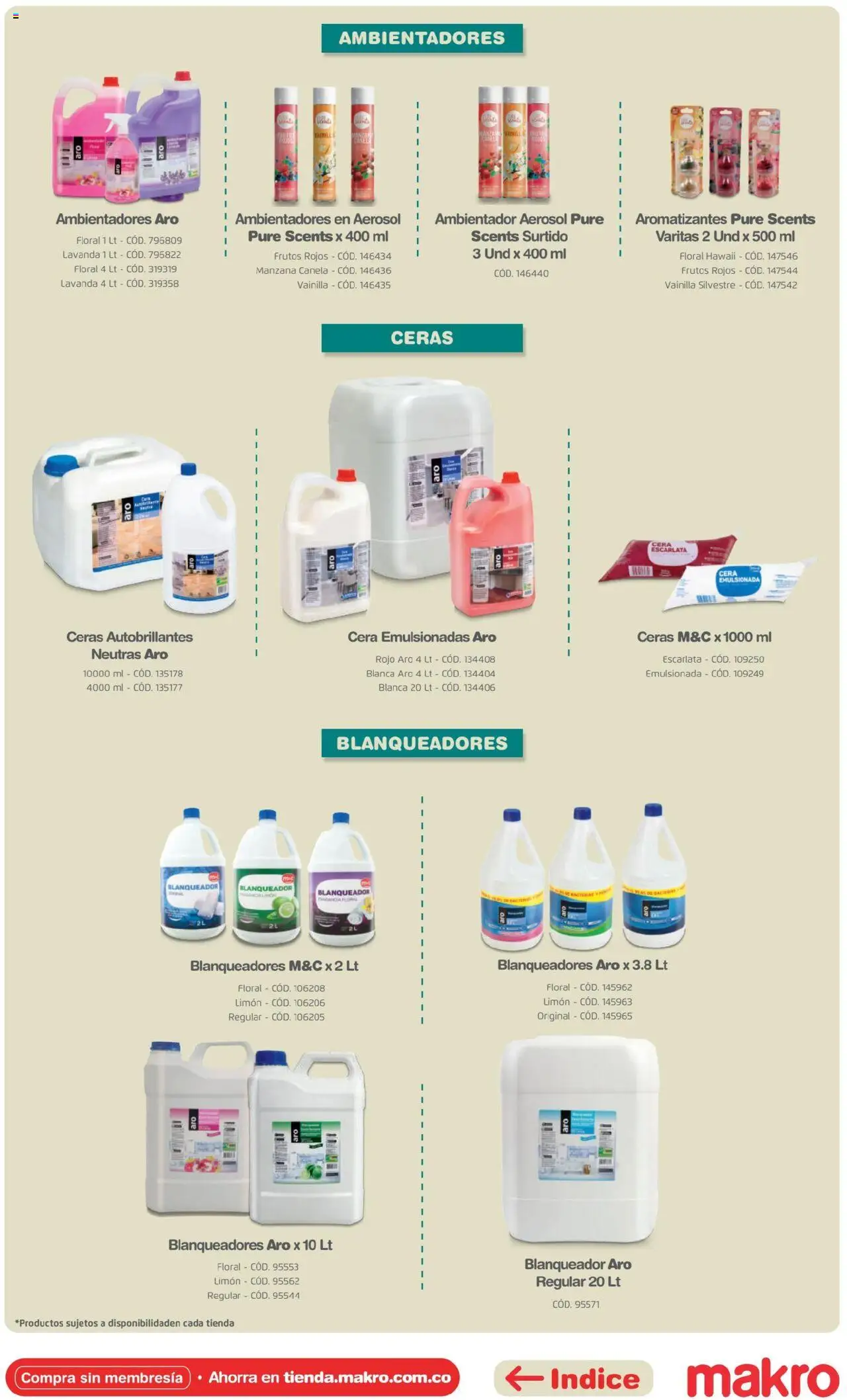 Makro revista - valida desde el 16.04.2025 | Página: 57 | Productos: Ambientador aerosol, Blanqueador, Limón, Manzana