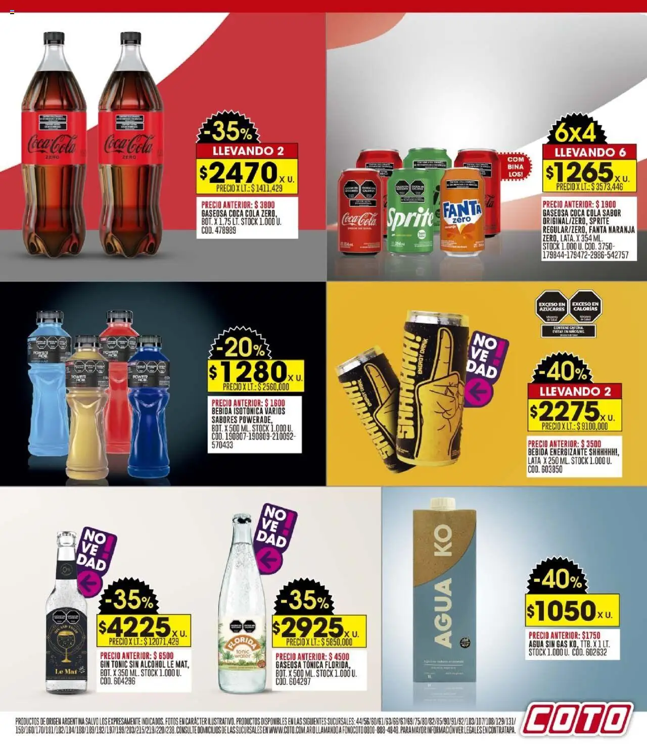 Coto - Ofertas │ válido desde el 22.09.2025 | Página: 9 | Productos: Gin, Gaseosa, Agua