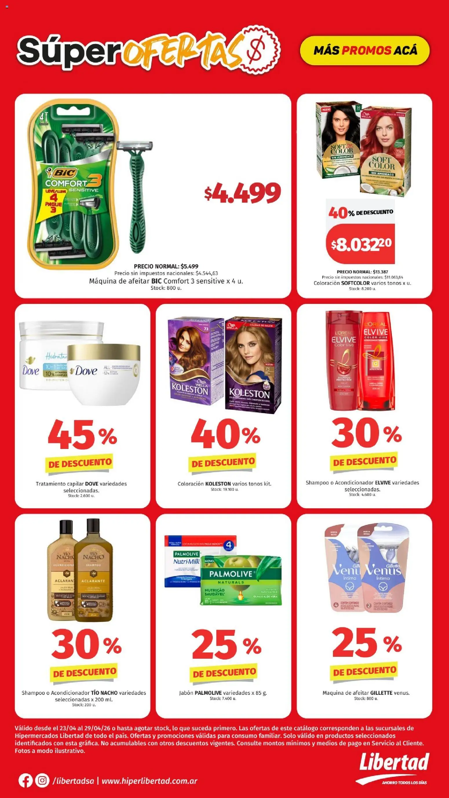 Hipermercado Libertad - Superoferta  │ válido desde el 22.04.2026 | Página: 5 | Productos: Maquina de afeitar, Shampoo, Acondicionador, Jabón