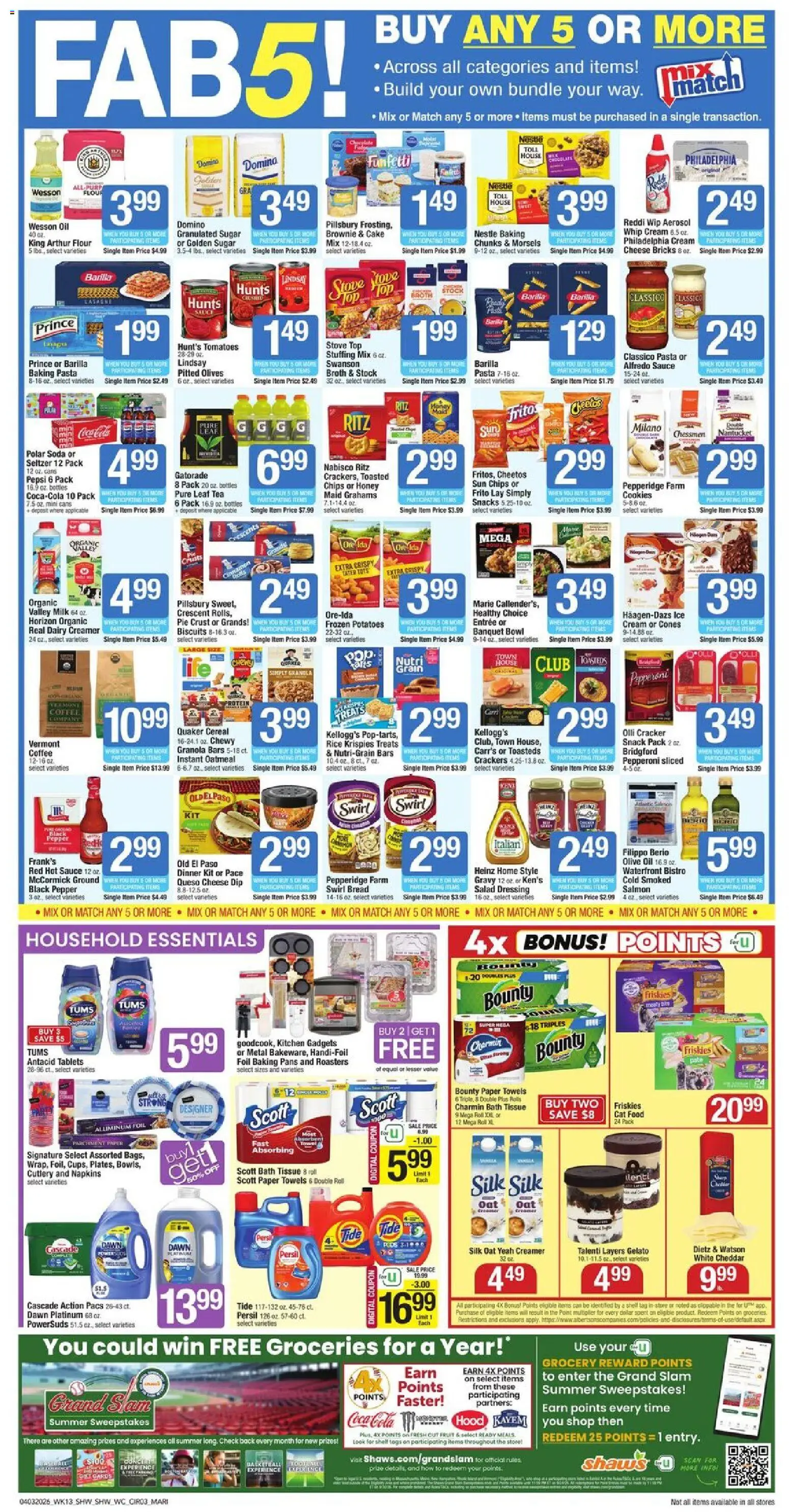 Shaw's Weekly Ad - valid from 03.04.2026 | Page: 3 | Products: Bread, Chips, Pepper, Stove