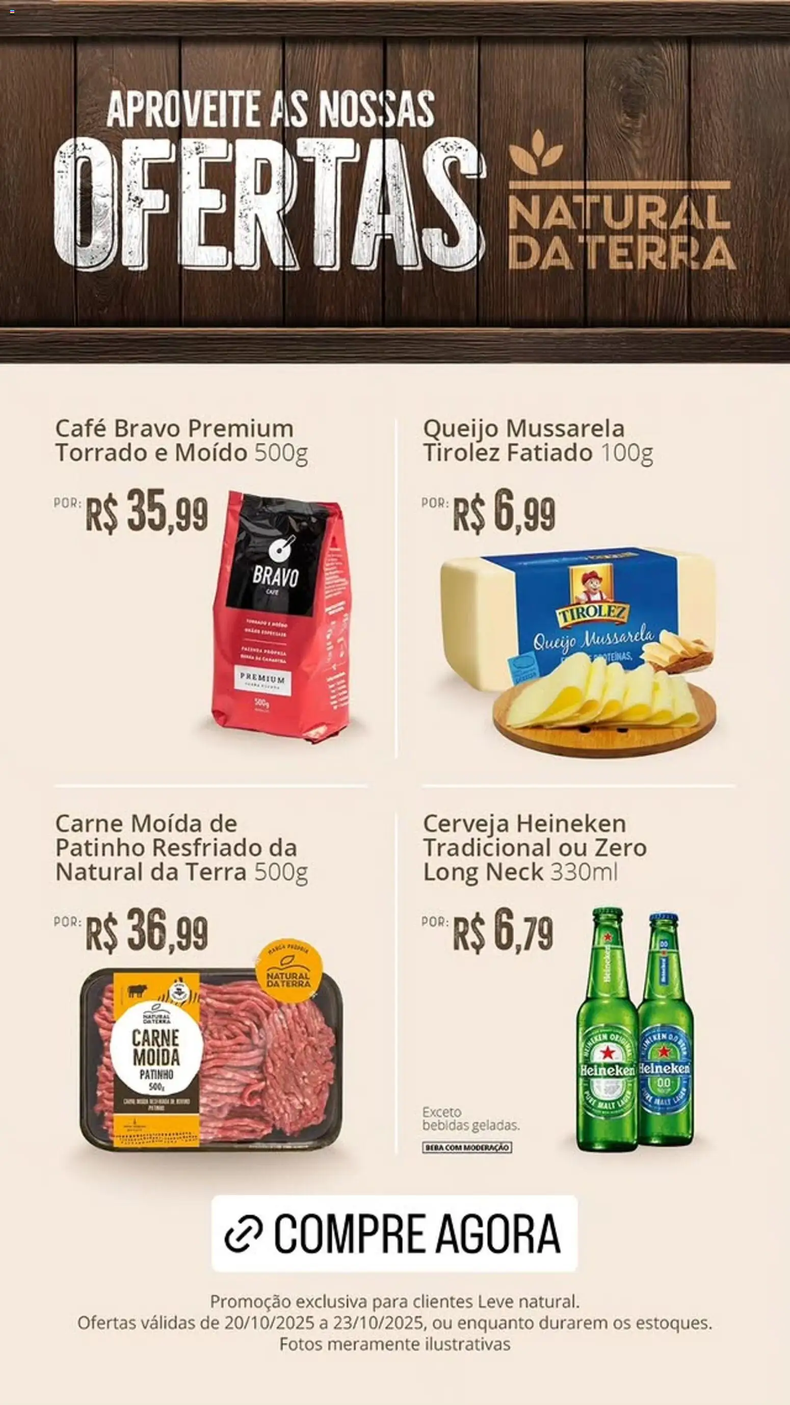 Natural da Terra Folheto - válido de 20.10.2025 | Página: 2 | Produtos: Café, Cerveja, Cerveja Heineken, Carne