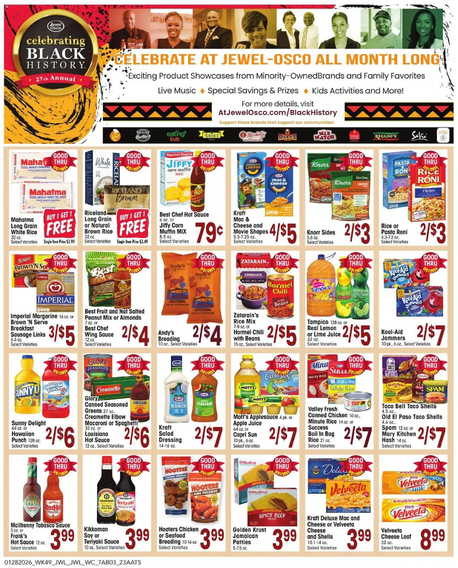 Jewel Osco Ad - valid from 28.01.2026 | Page: 3 | Products: Corn, Pasta, Sausage, Muffin