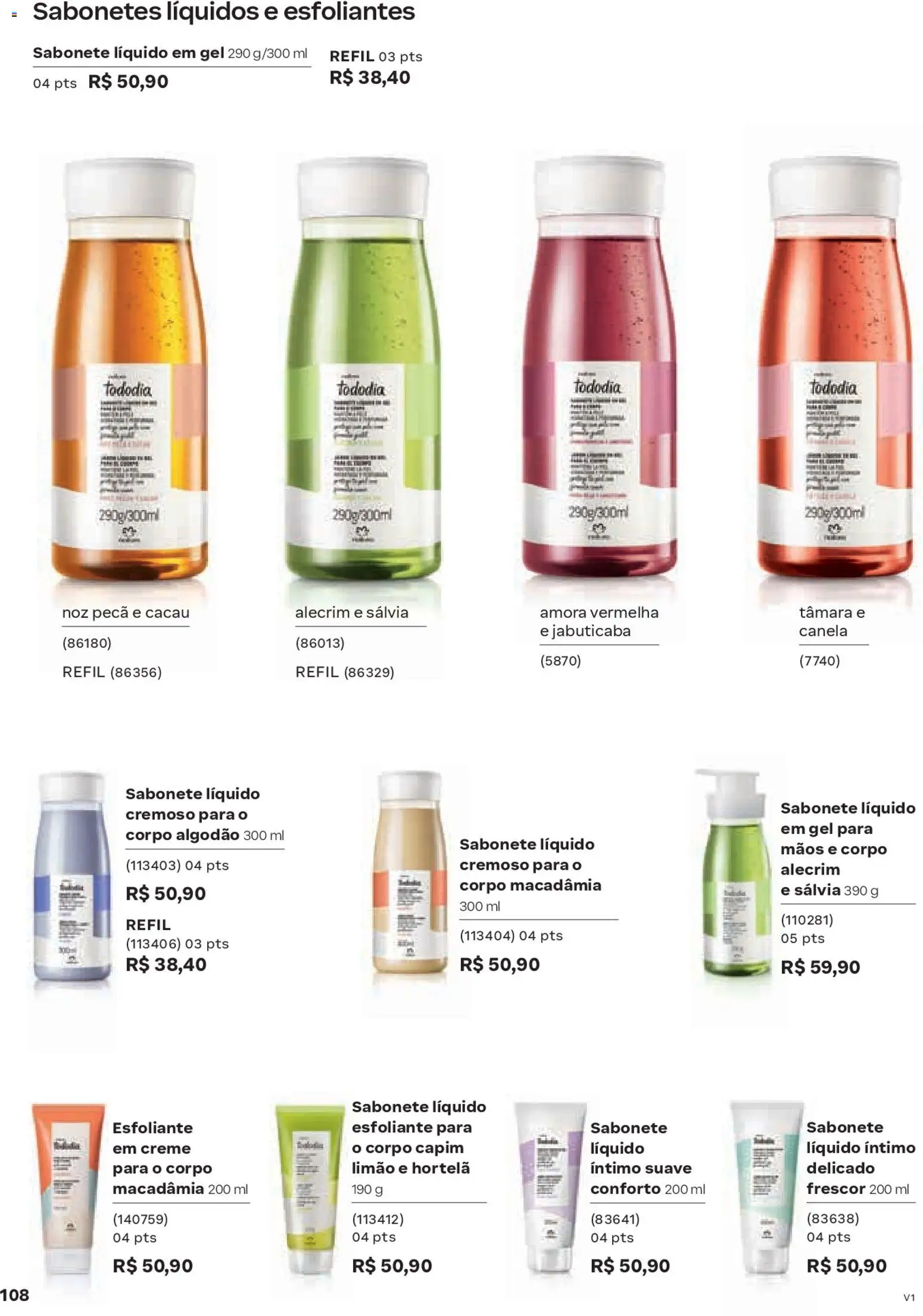 Natura Folheto - válido de 26.12.2025 | Página: 108 | Produtos: Hortelã, Algodão, Canela, Sabonete líquido