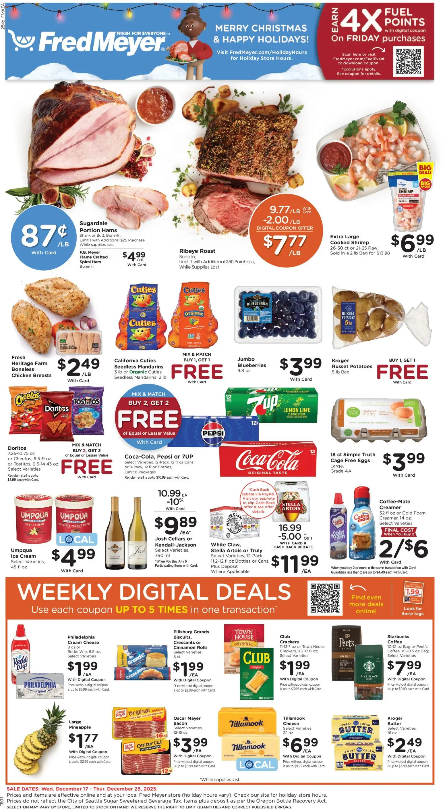 Fred Meyer Weekly Ad - valid from 17.12.2025 | Page: 1 | Products: Coffee, Ice cream, Potatoes, Bag