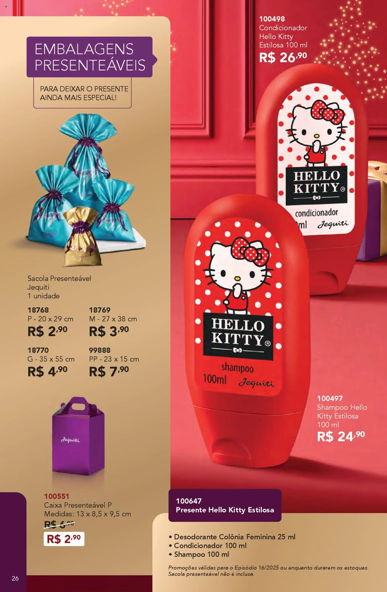 Jequiti Folheto - válido de 11.11.2025 | Página: 26 | Produtos: Shampoo, Condicionador, Desodorante, Caixa