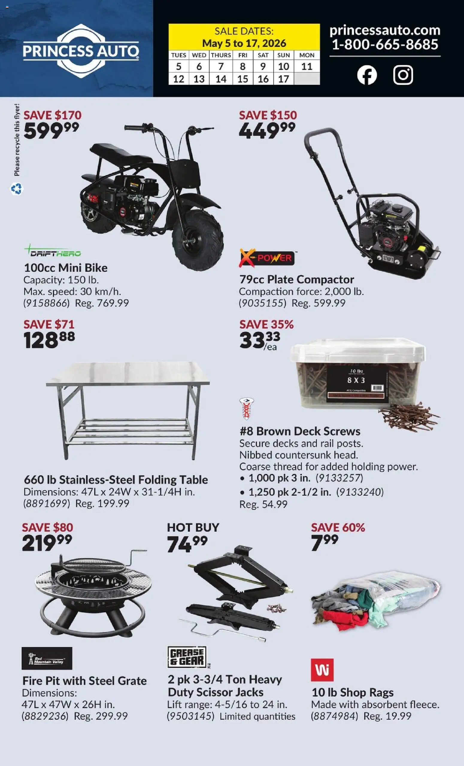 Princess Auto flyer valid from 05.05.2026 | Page: 2 | Products: Grate, Table