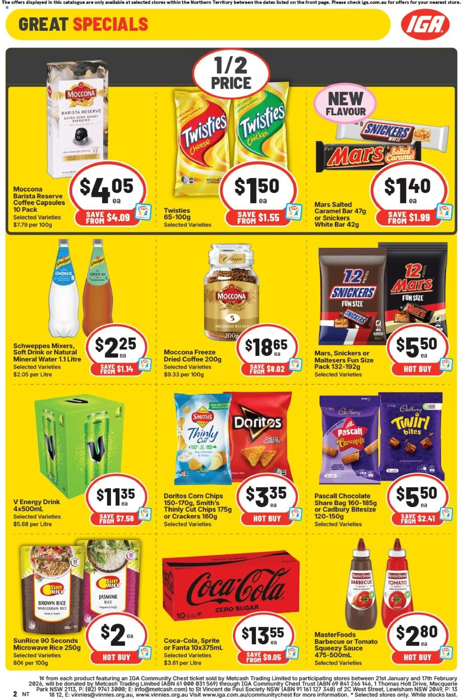 IGA catalogue - valid from 28.01.2026 | Page: 2 | Products: Coffee, Chocolate, Rice, Chips