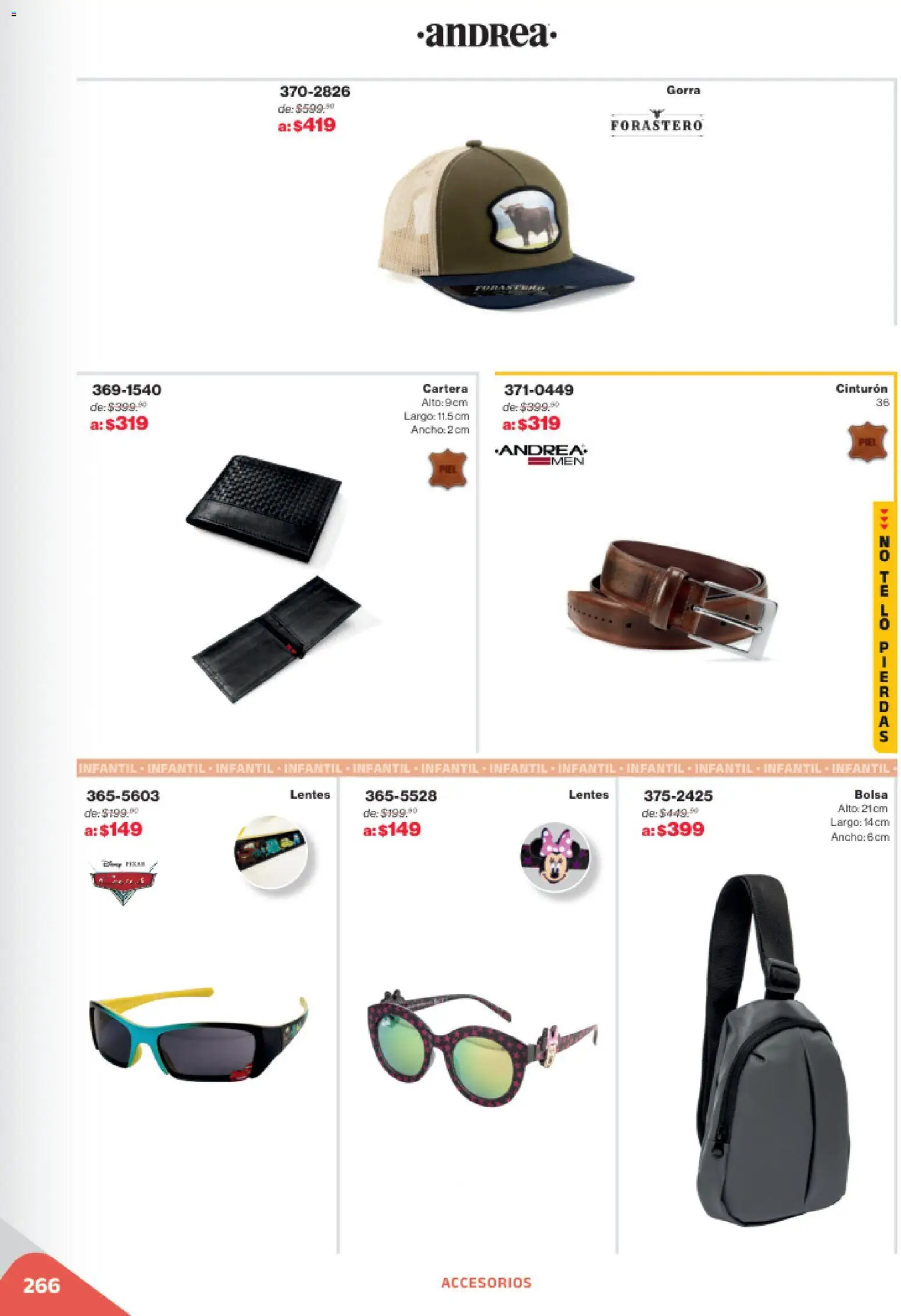 Nuevas ofertas de Andrea válidas en toda la República Mexicana desde el 02.11.2025. ¡Encuentra las mejores ofertas en Andrea catálogo Outlet! | Página: 266 | Productos: Gorra, Lentes, Cinturón, Bolsa