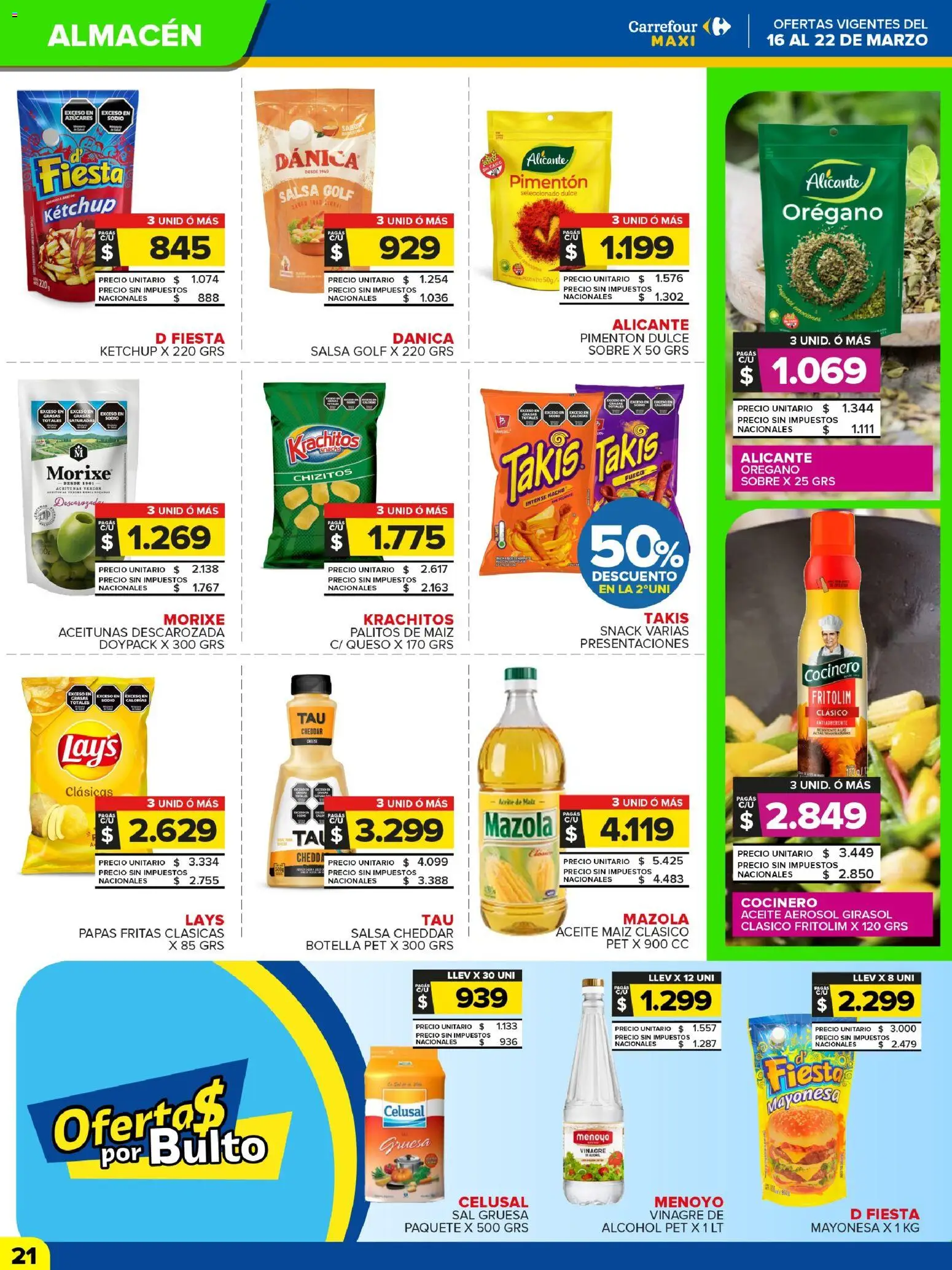 Carrefour Maxi catálogo │ válido desde el 16.03.2026 | Página: 21 | Productos: Pimentón, Salsa Golf, Orégano, Papas fritas