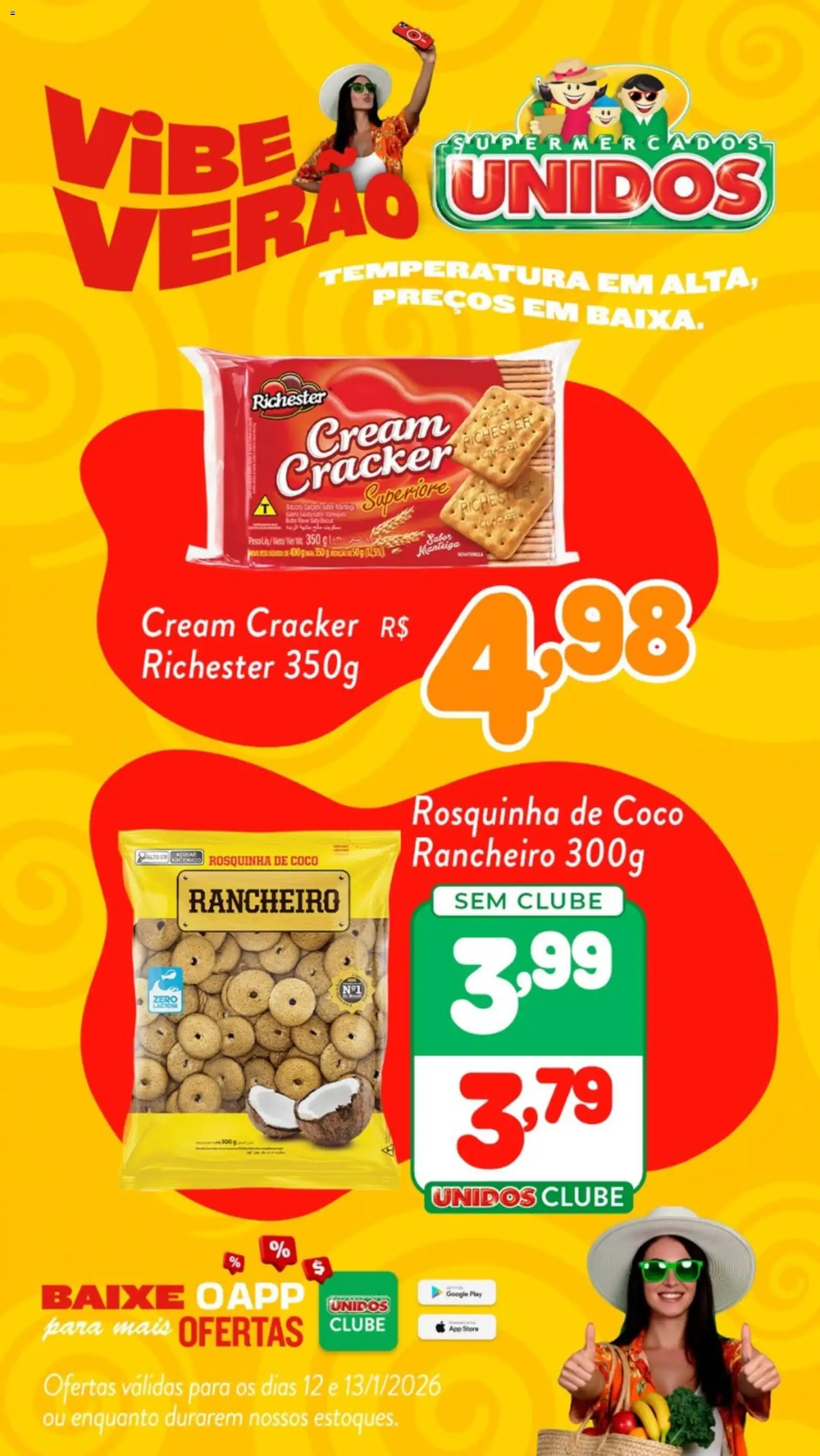 Supermercados Unidos Folheto - válido de 12.01.2026 | Página: 4 | Produtos: Coco, Manteiga, Rosquinha, Cream cracker
