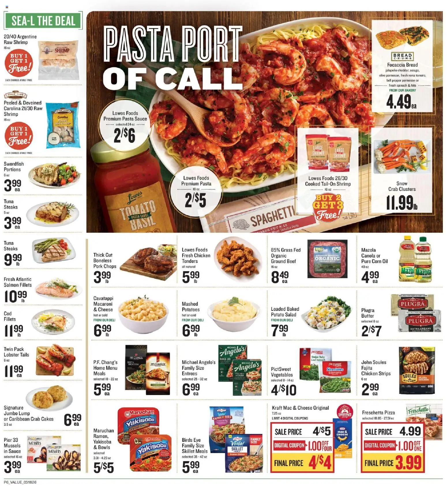 Lowes Foods Weekly Ad - NC - valid from 18.03.2026 | Page: 9 | Products: Bakery, Pizza, Pork, Salad