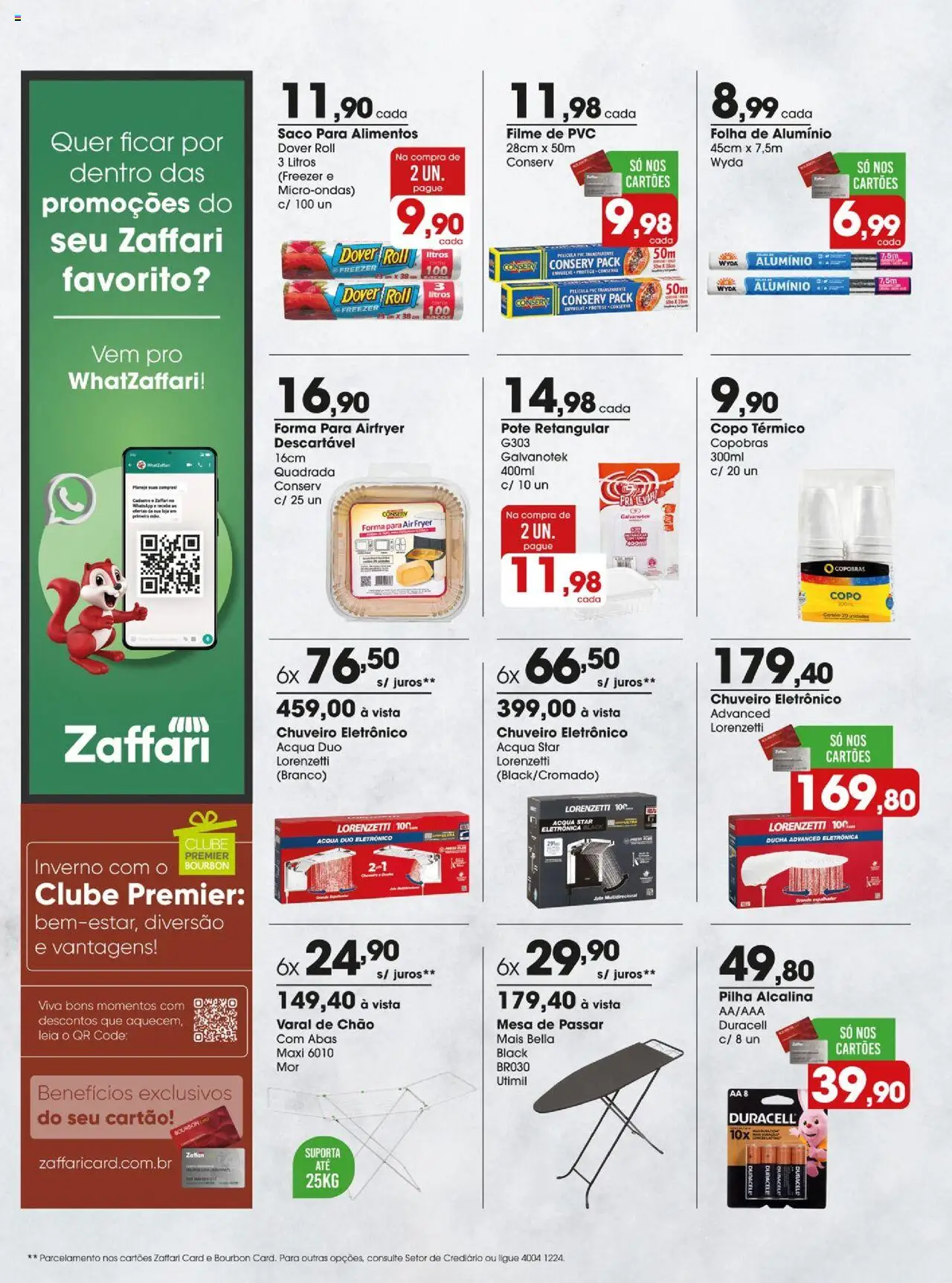 Zaffari Folheto - válido de 12.08.2025 | Página: 16 | Produtos: filme de PVC, Varal de chão, Chuveiro, Mesa de passar