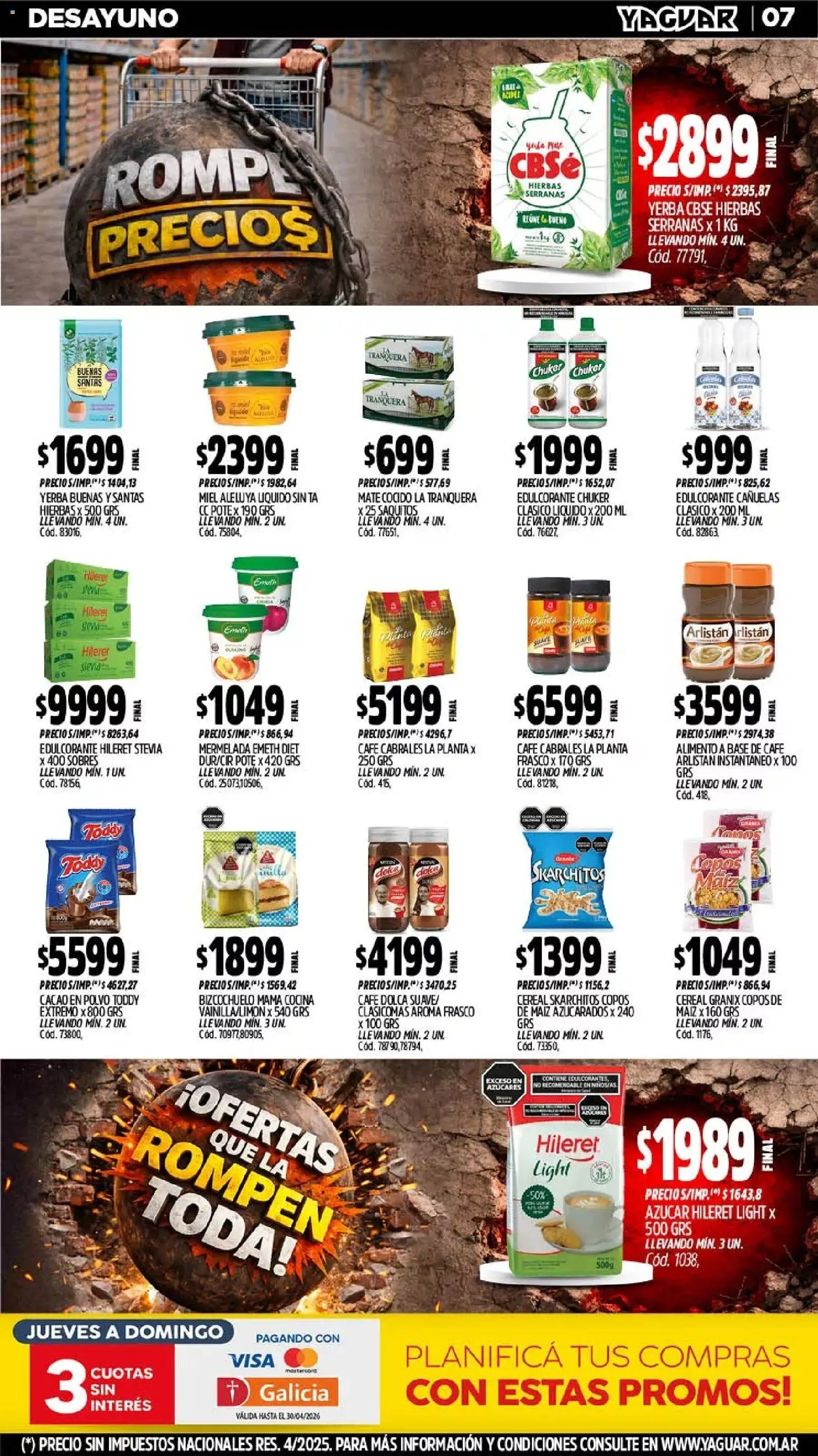 Yaguar - Oferta Semanal Mendoza │ válido desde el 13.04.2026 | Página: 7 | Productos: Yerba, Polvo, Maiz, Frasco