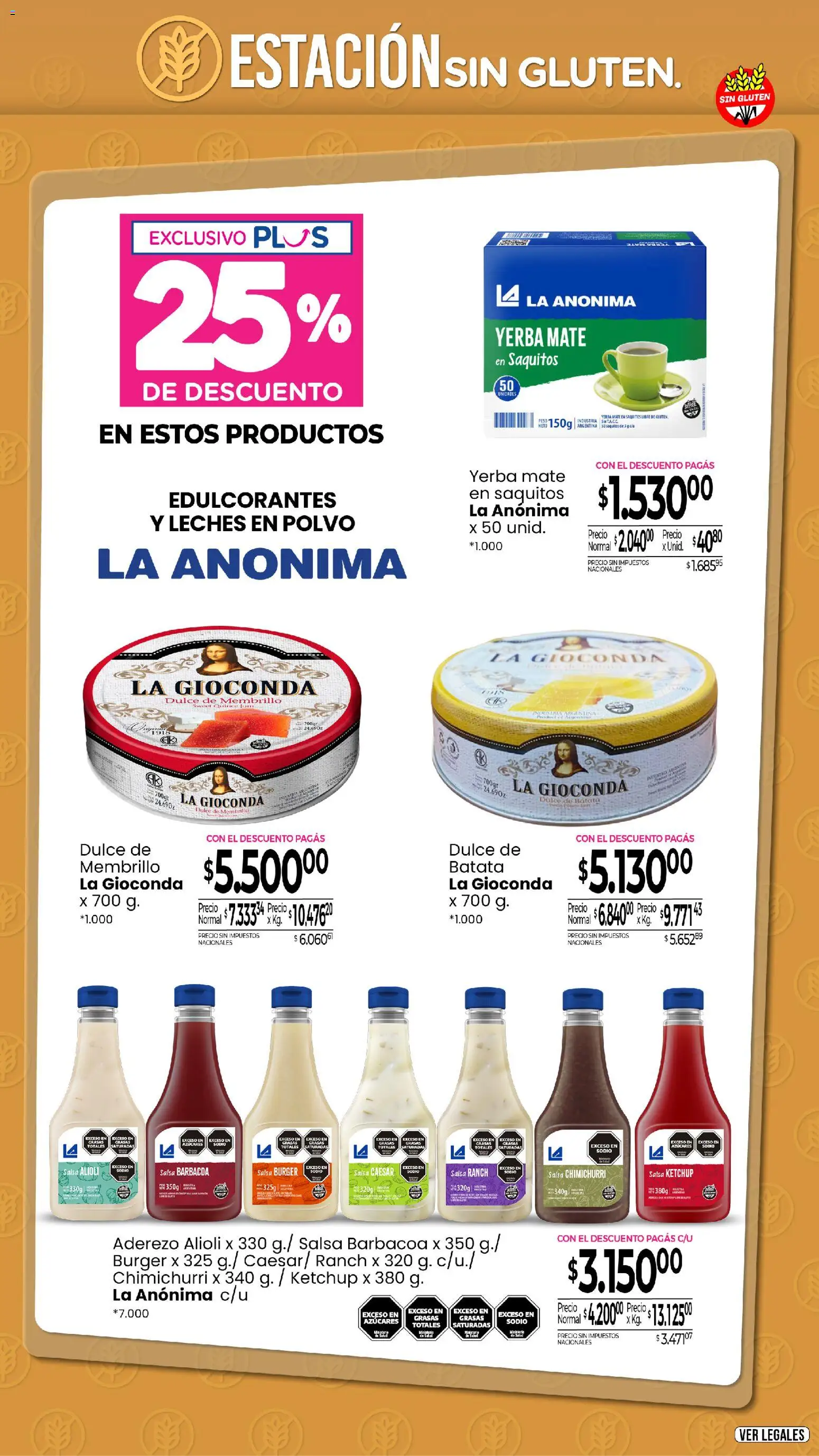 La Anonima - catalogos-masivos - libre-gluten │ válido desde el 30.10.2025 | Página: 8 | Productos: Mate, Batata, Aderezo, Polvo