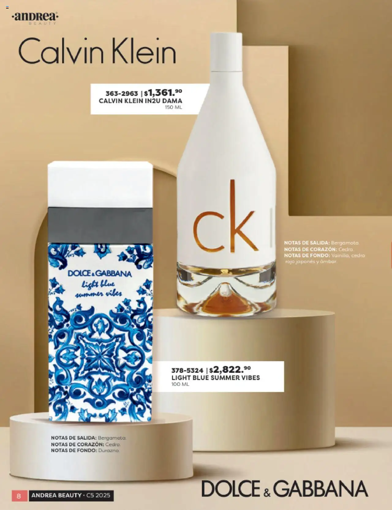 Nuevas ofertas de Andrea válidas en toda la República Mexicana desde el 24.08.2025. ¡Encuentra las mejores ofertas en Andrea - Catálogo Beauty Campaña 5! | Página: 8 | Productos: Durazno