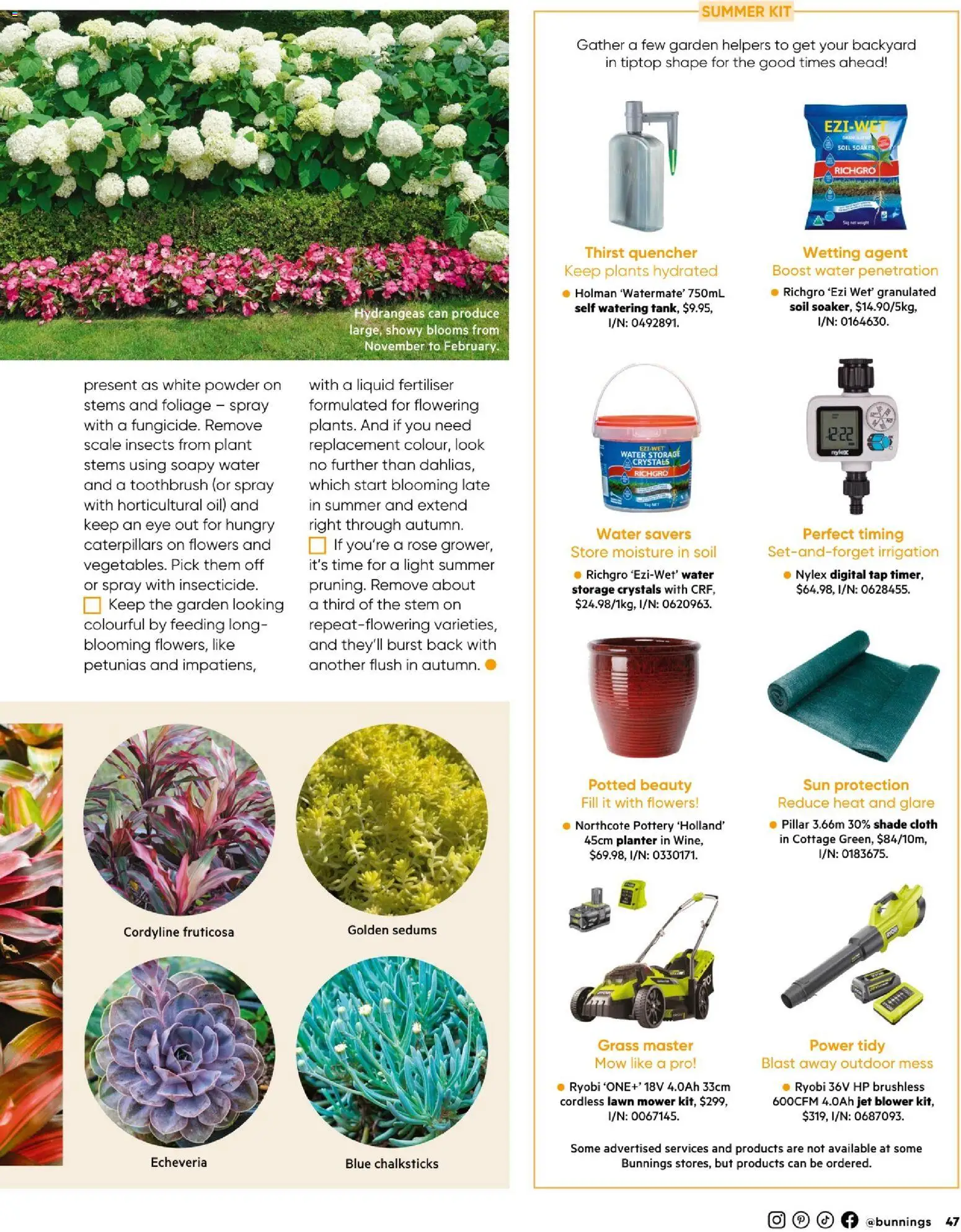 Bunnings Warehouse catalogue - valid from 01.12.2025 | Page: 47 | Products: Soil, Irrigation, Sun protection, Mower