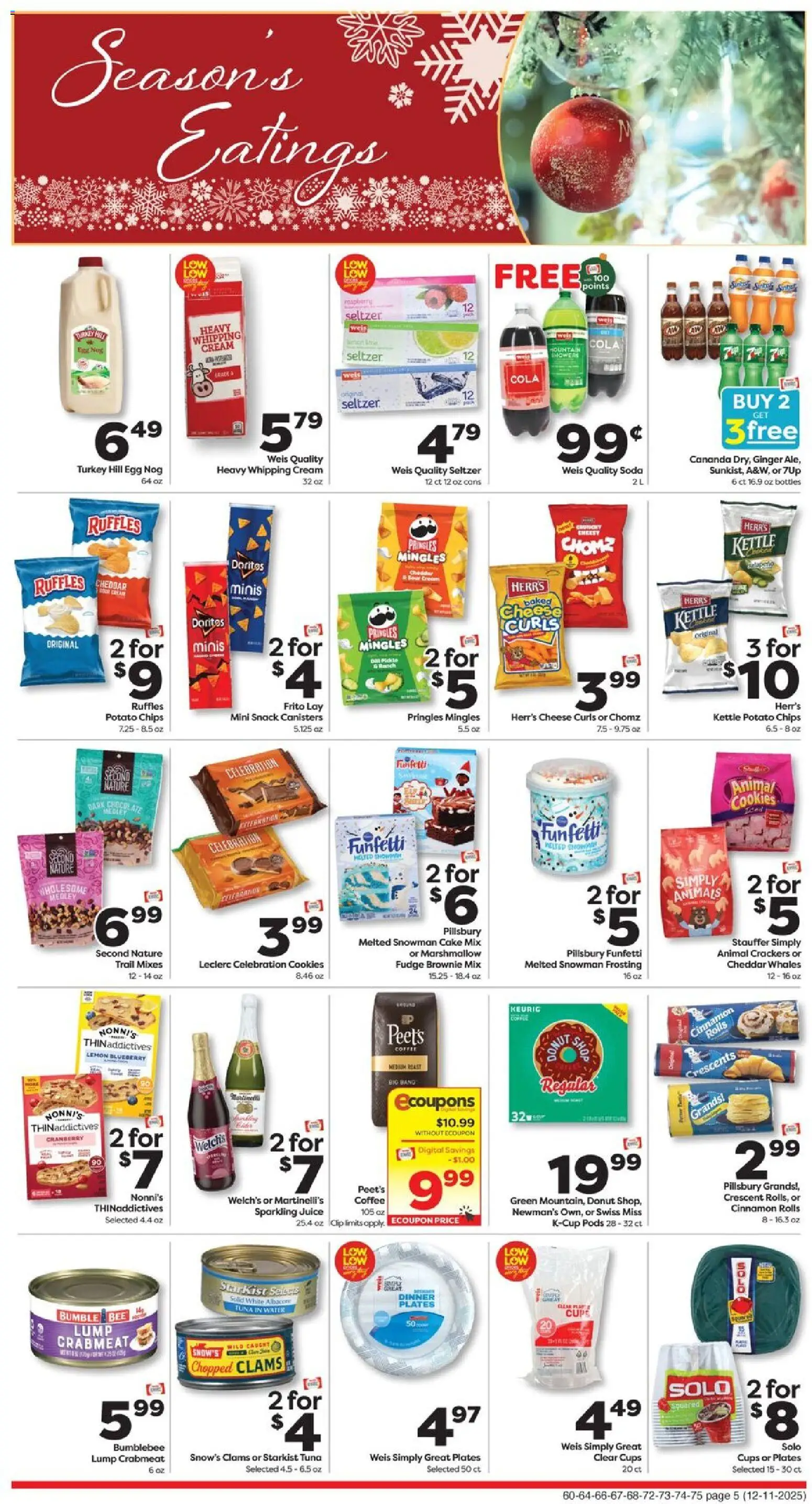 Weis Weekly Circular - WV - valid from 11.12.2025 | Page: 5 | Products: Clip, Coffee, Juice, Cream