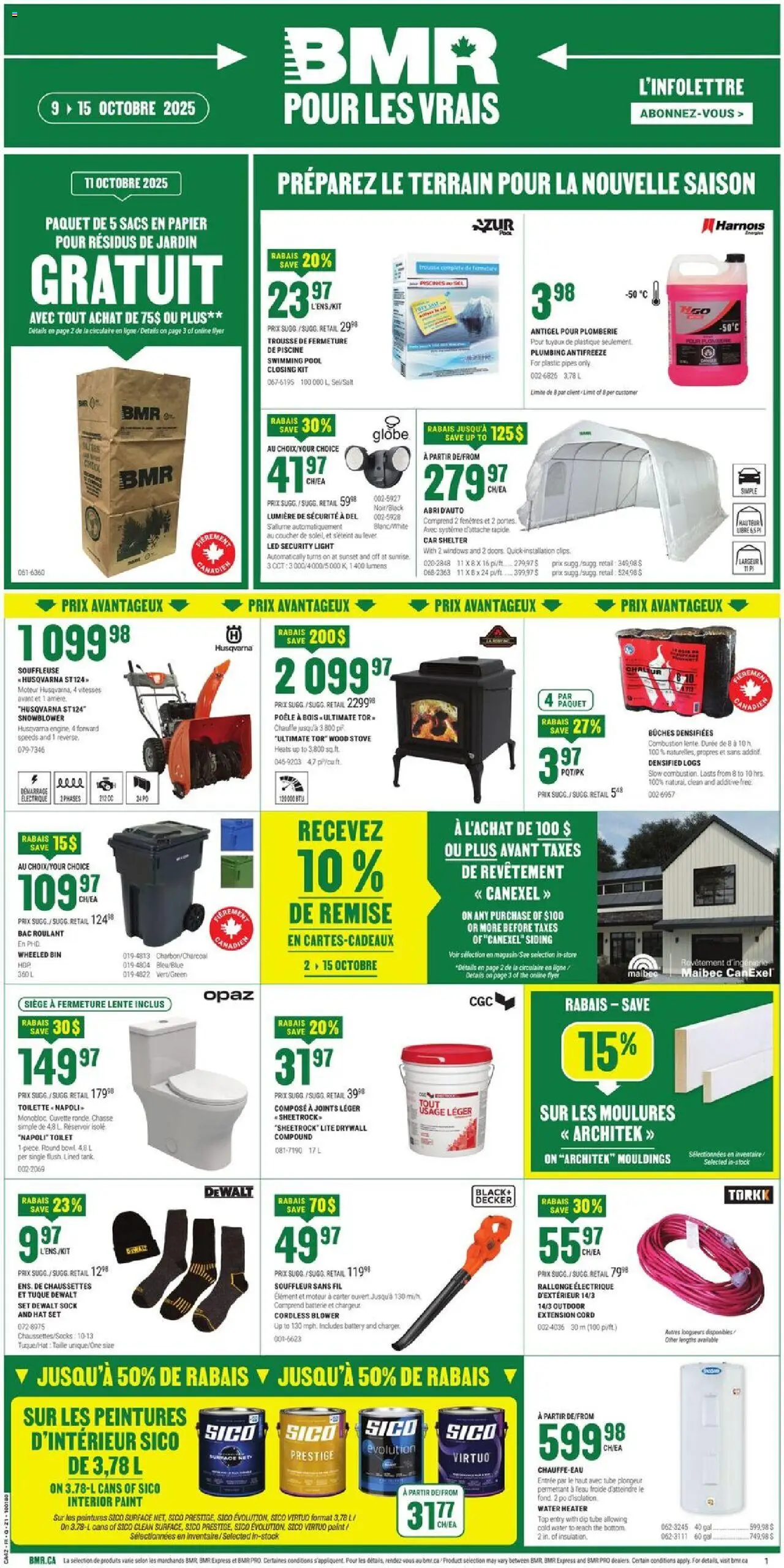 BMR flyer valid from 09.10.2025 | Page: 1 | Products: Hat, Stove, Battery