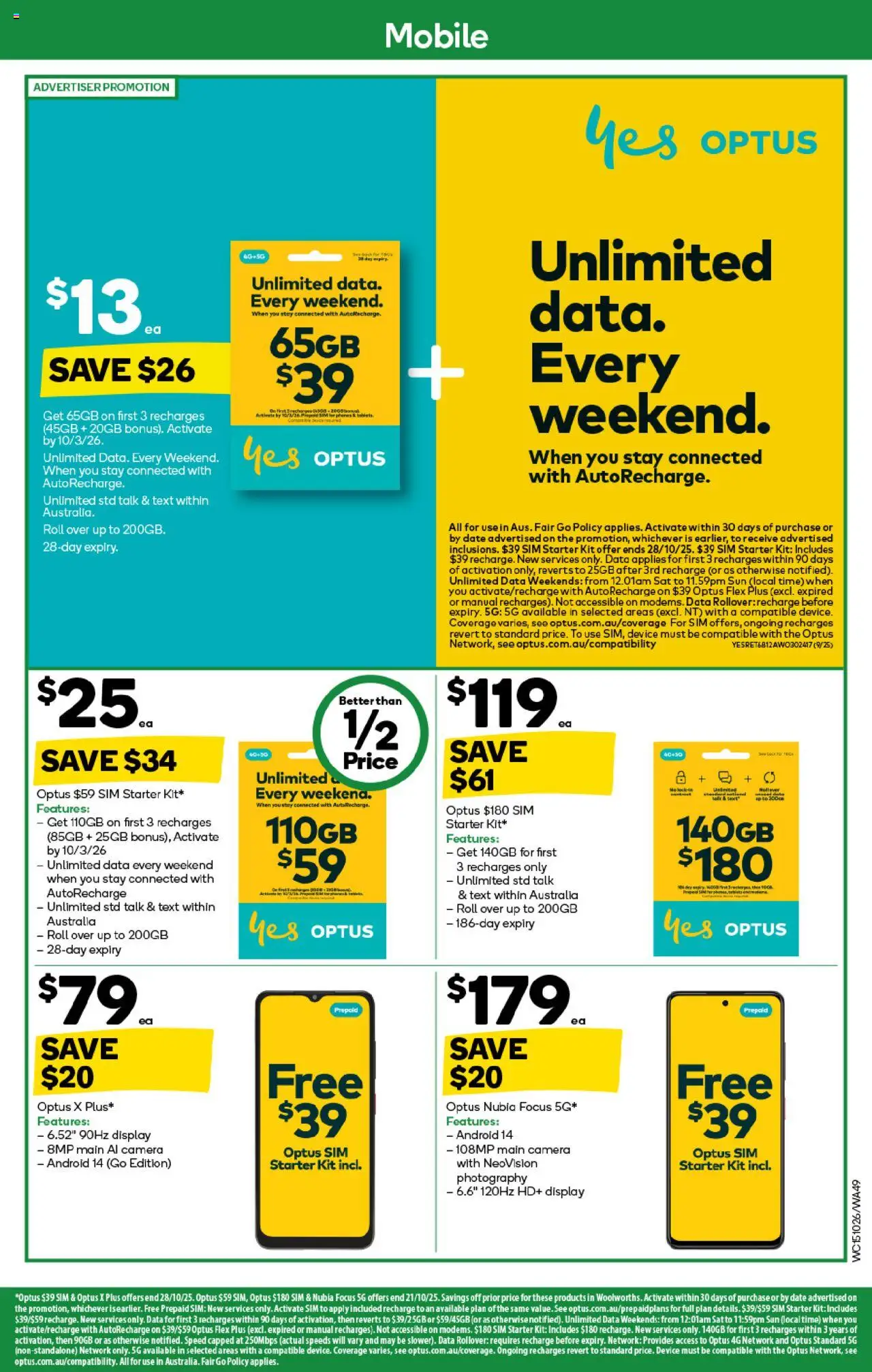 Woolworths catalogue - valid from 15.10.2025 | Page: 49 | Products: Date, Device, Camera, Mobile