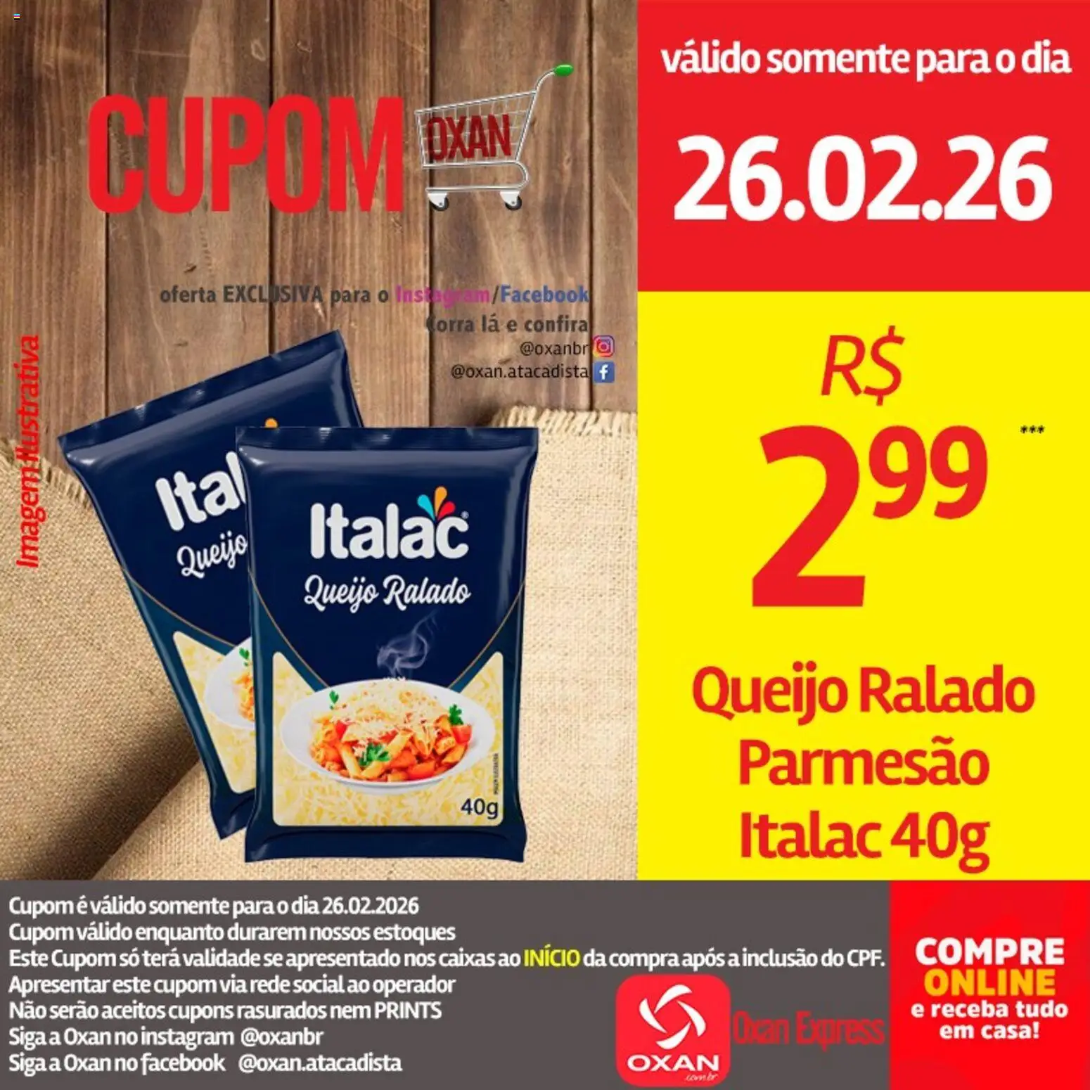 Oxan Atacadista Folheto - válido de 26.02.2026 | Página: 14 | Produtos: Queijo, Parmesão, Queijo ralado